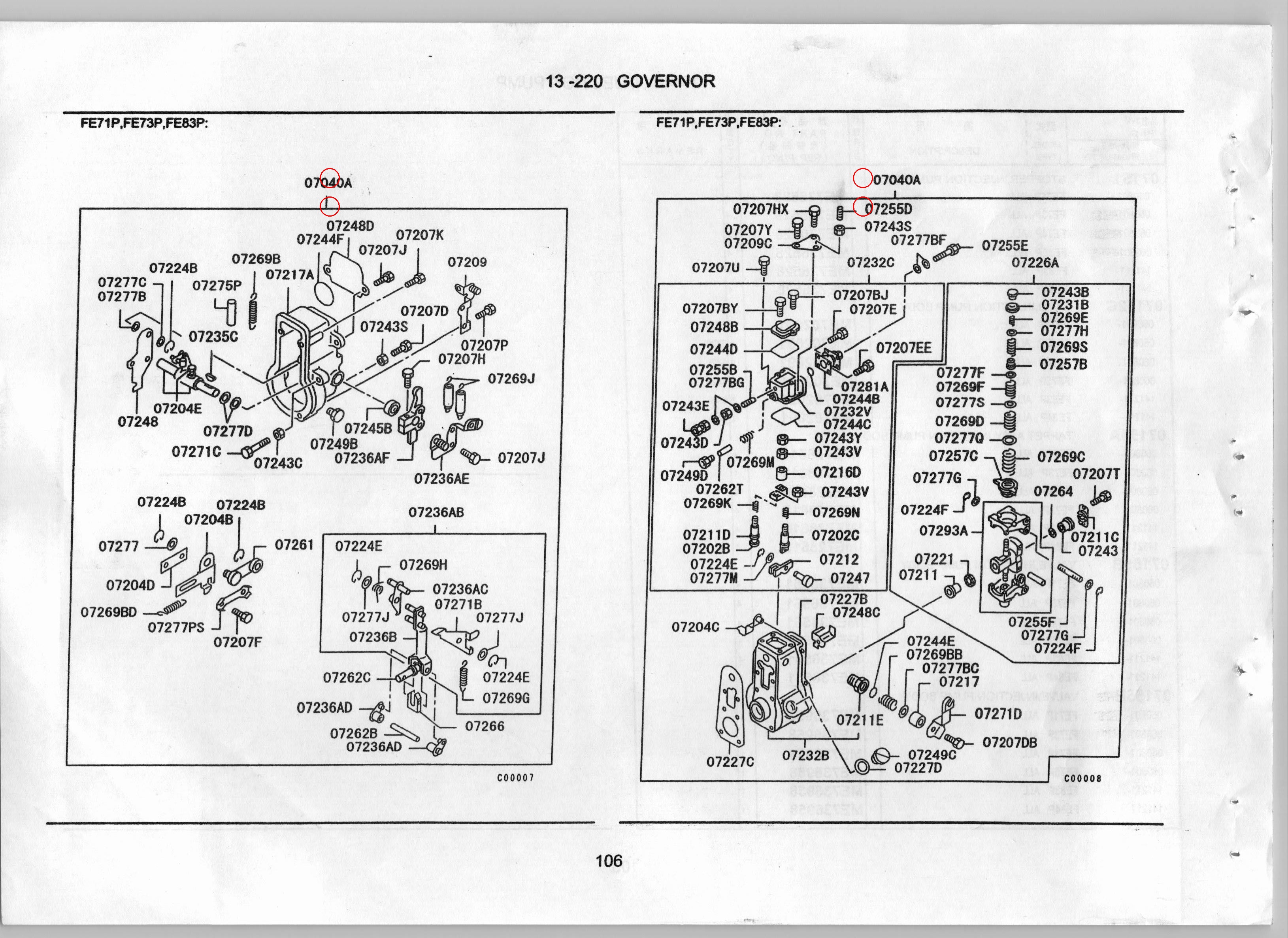 Diagram ME743928 GOVERNOR ASSY, INJECTION PUMP - Mitsubishi