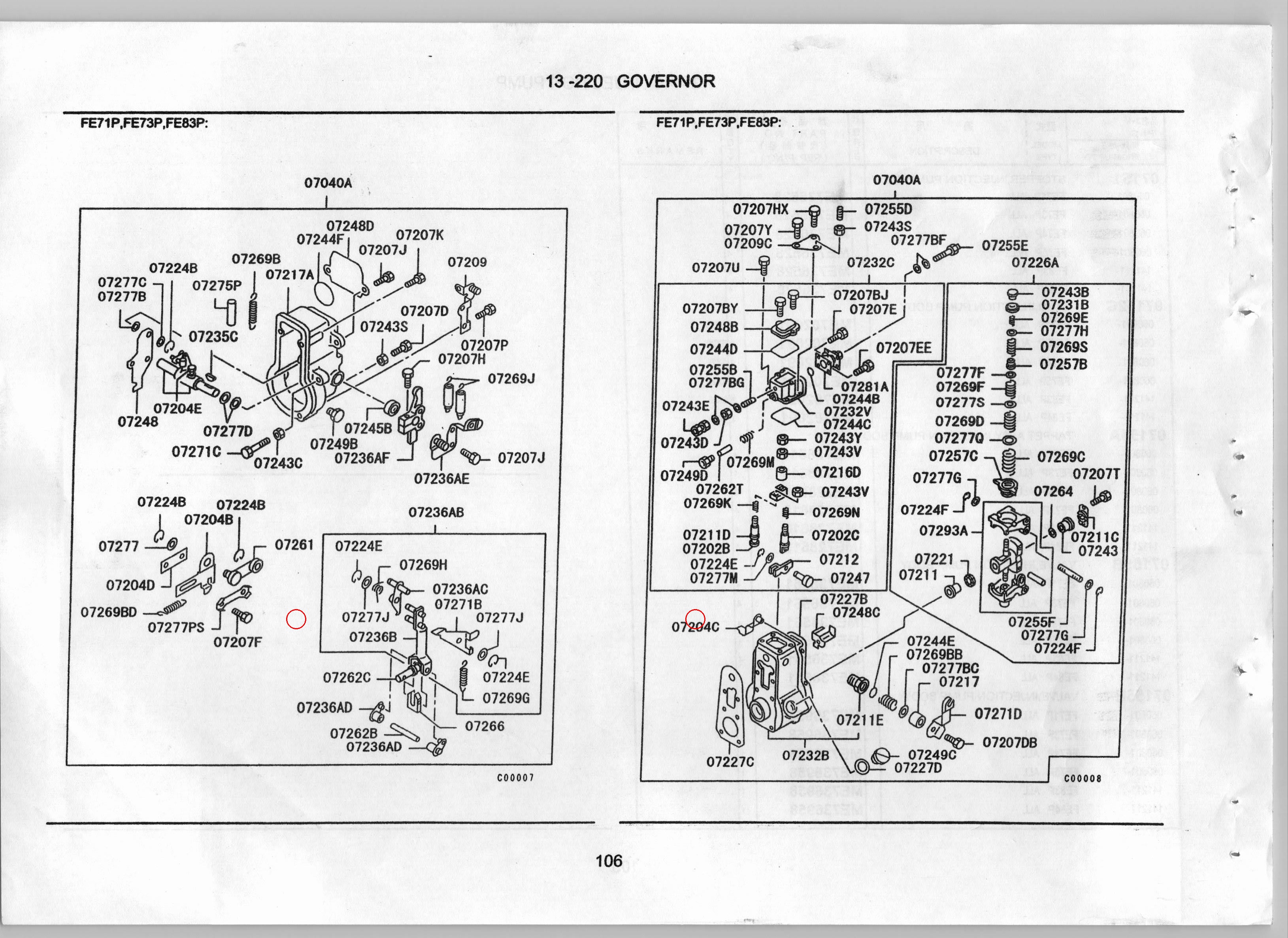 Diagram ME702183 ADAPTER, INJECTION PUMP GOVERNOR - Mitsubishi