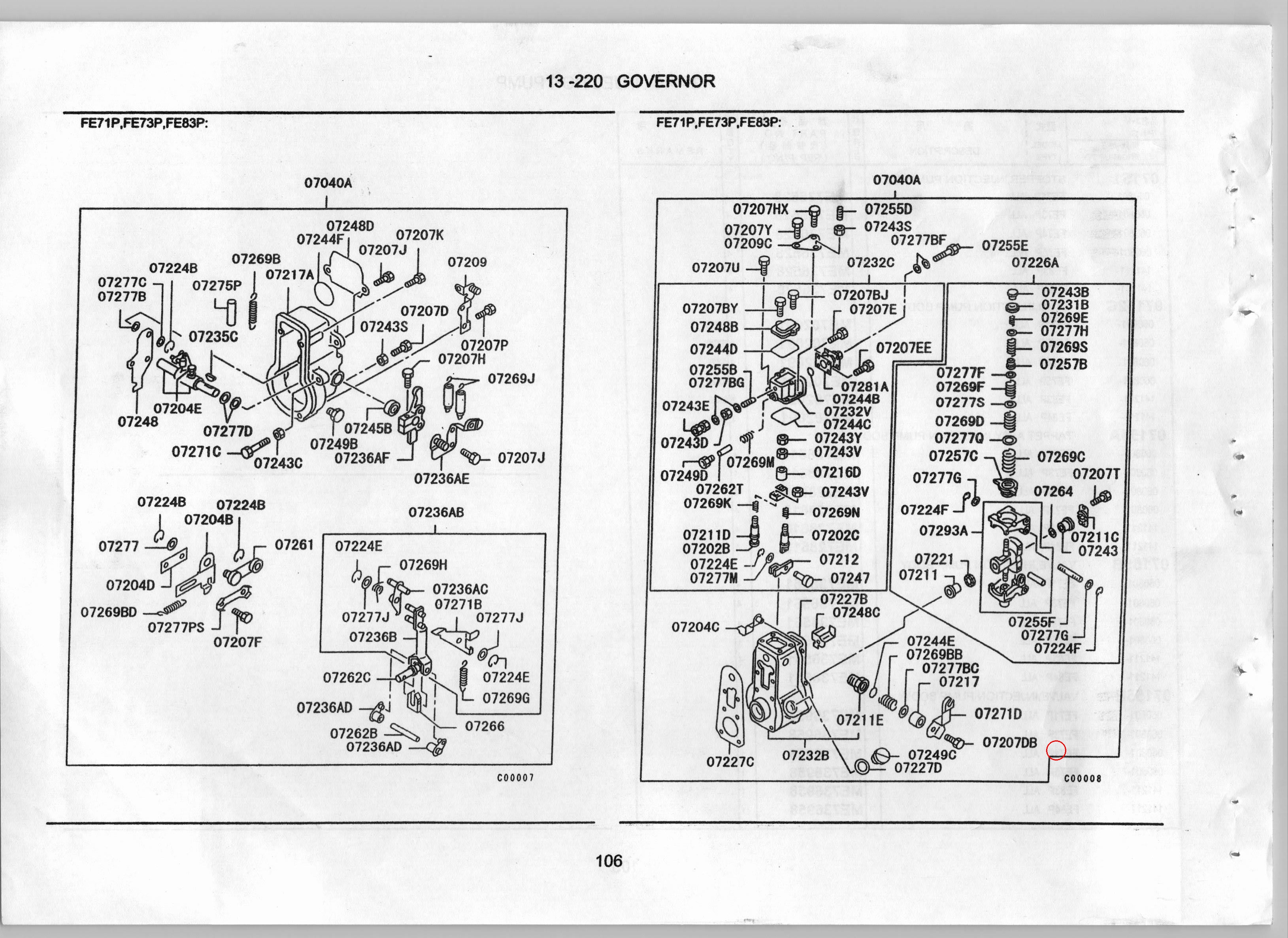 Diagram ME702592 BOLT, INJECTION PUMP GOVERNOR - Mitsubishi