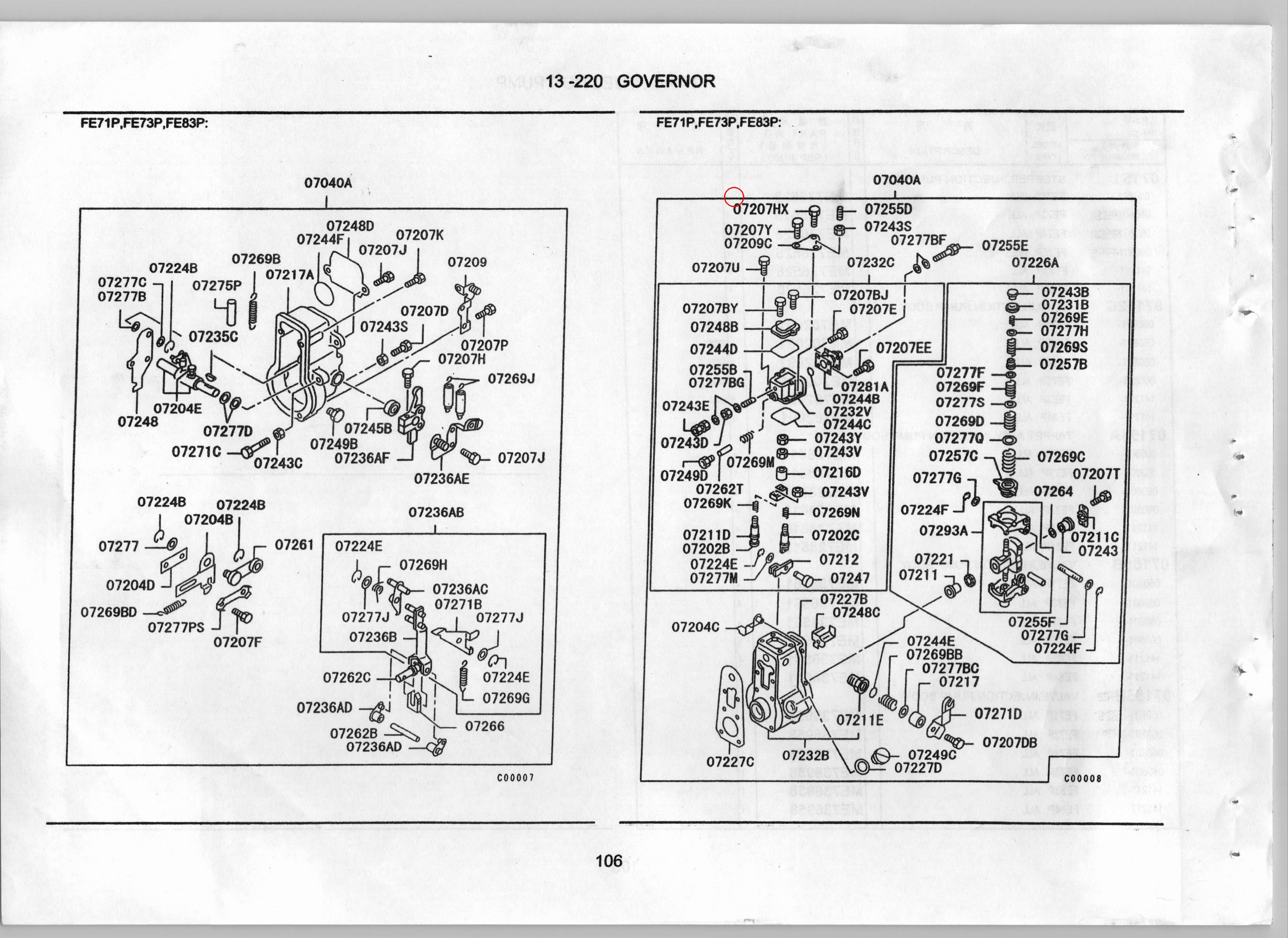 Diagram ME743679 BOLT,INJECTION PUMP GOVERNOR - Mitsubishi