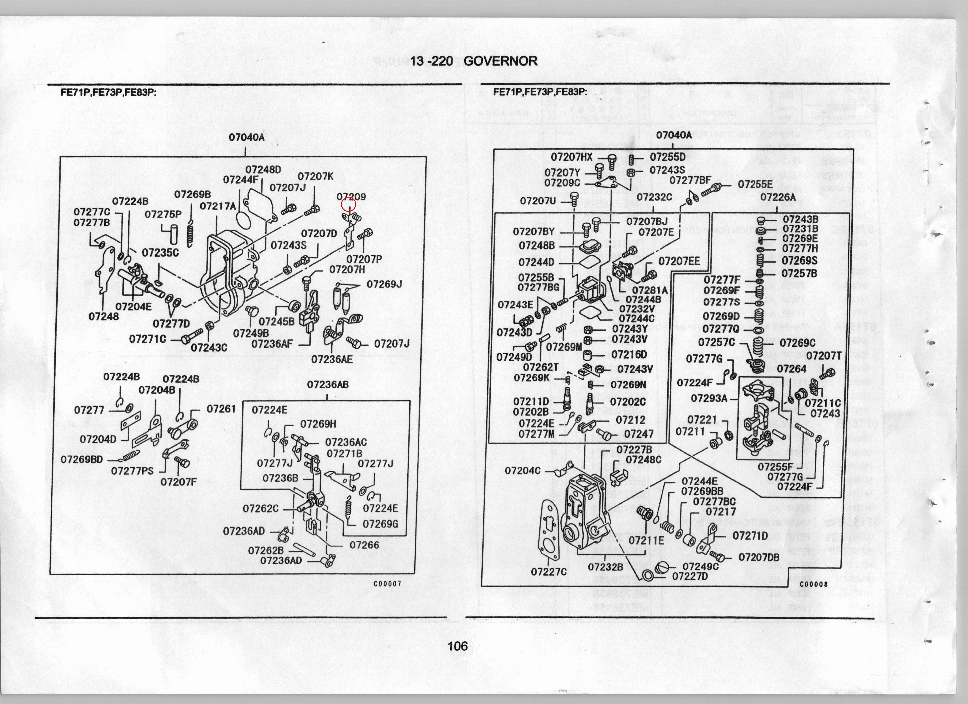 Diagram ME743023 BRACKET,INJECTION PUMP GOVERNOR - Mitsubishi