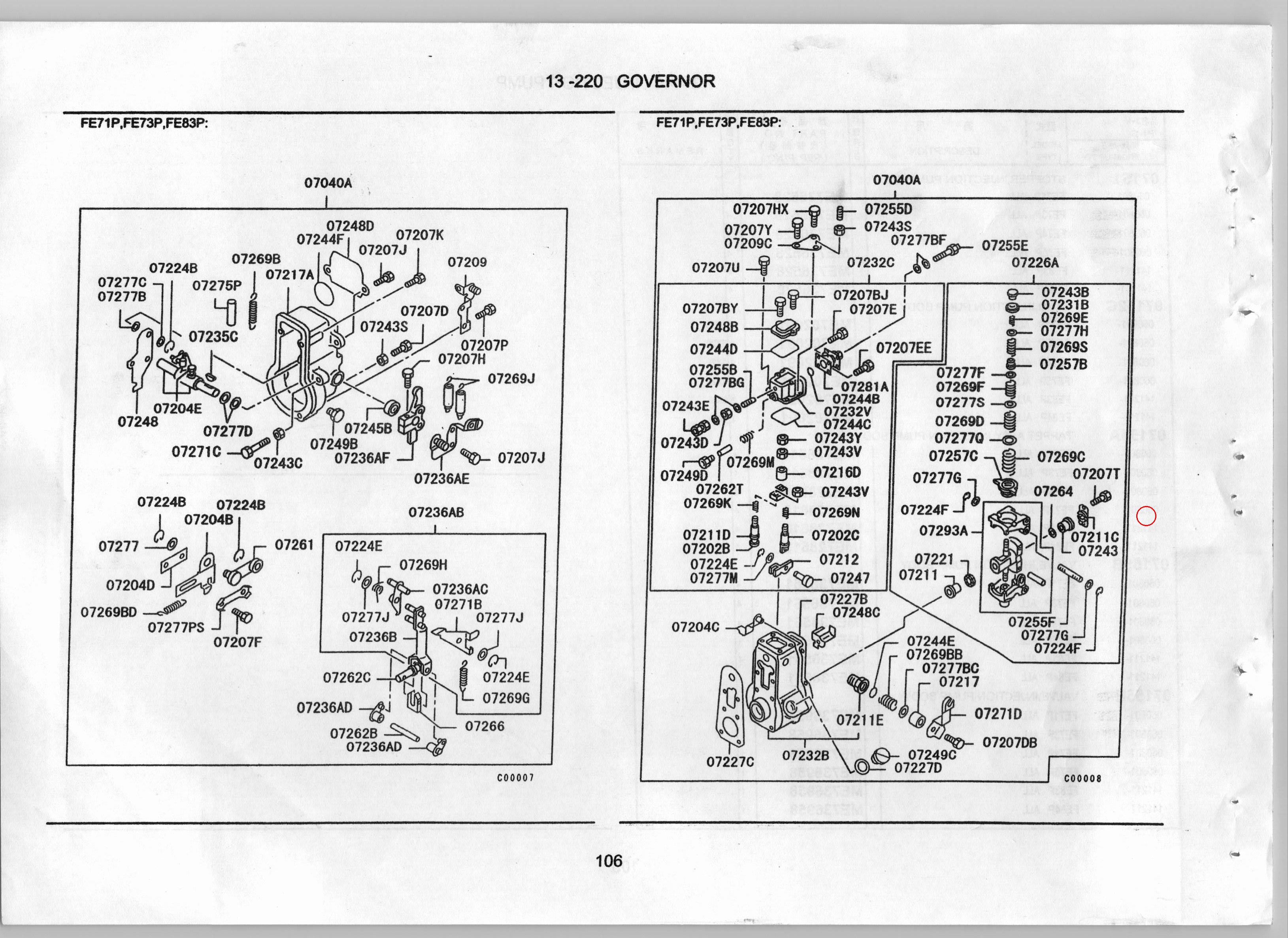 Diagram ME728671 BUSHING,INJECTION PUMP GOVERNOR - Mitsubishi