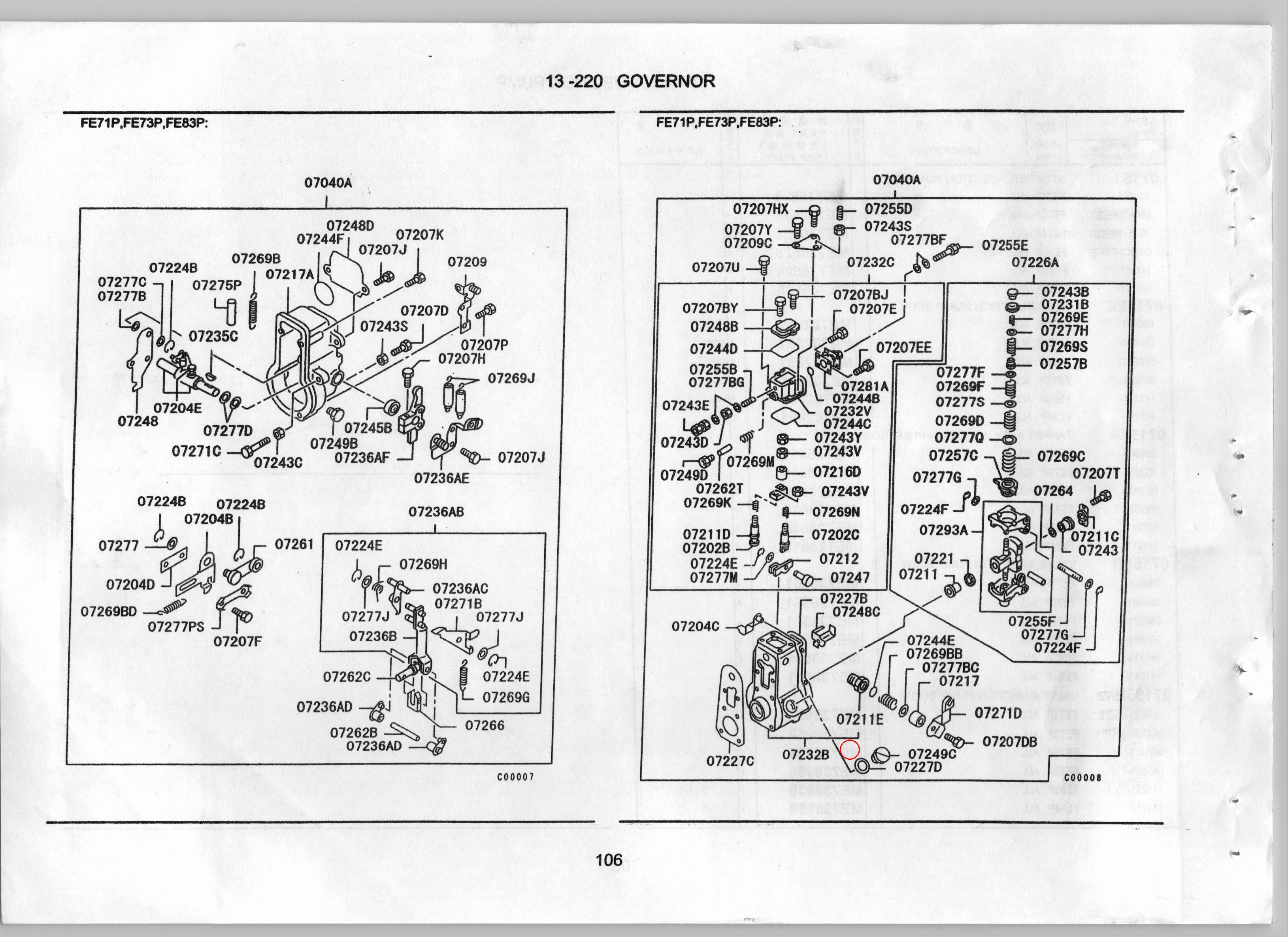 Diagram ME702636 BUSHING,INJECTION PUMP GOVERNOR - Mitsubishi
