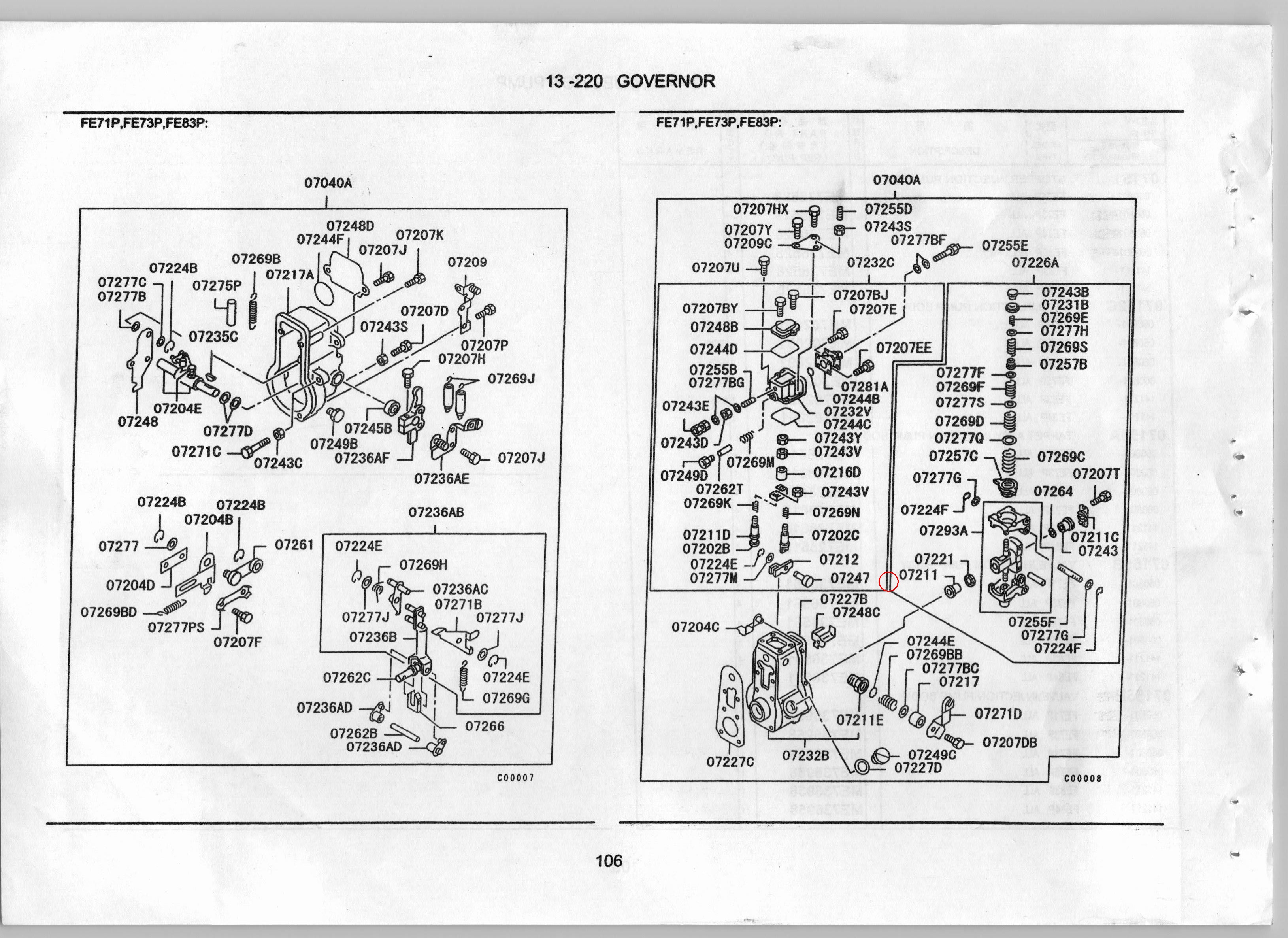 Diagram ME743695 CAM, INJECTION PUMP GOVERNOR - Mitsubishi