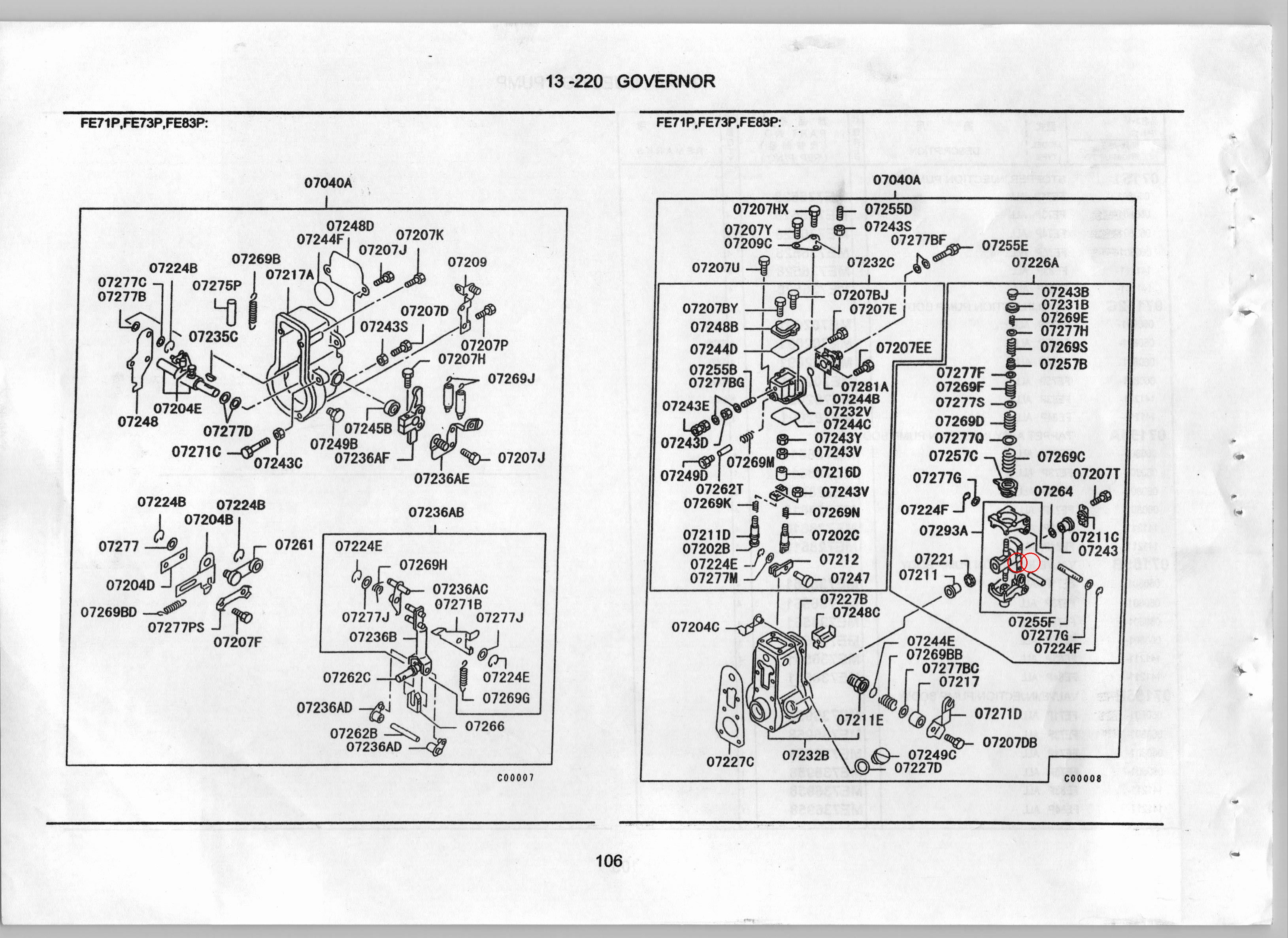 Diagram ME728672 DAMPER, INJECTION PUMP GOVERNOR - Mitsubishi