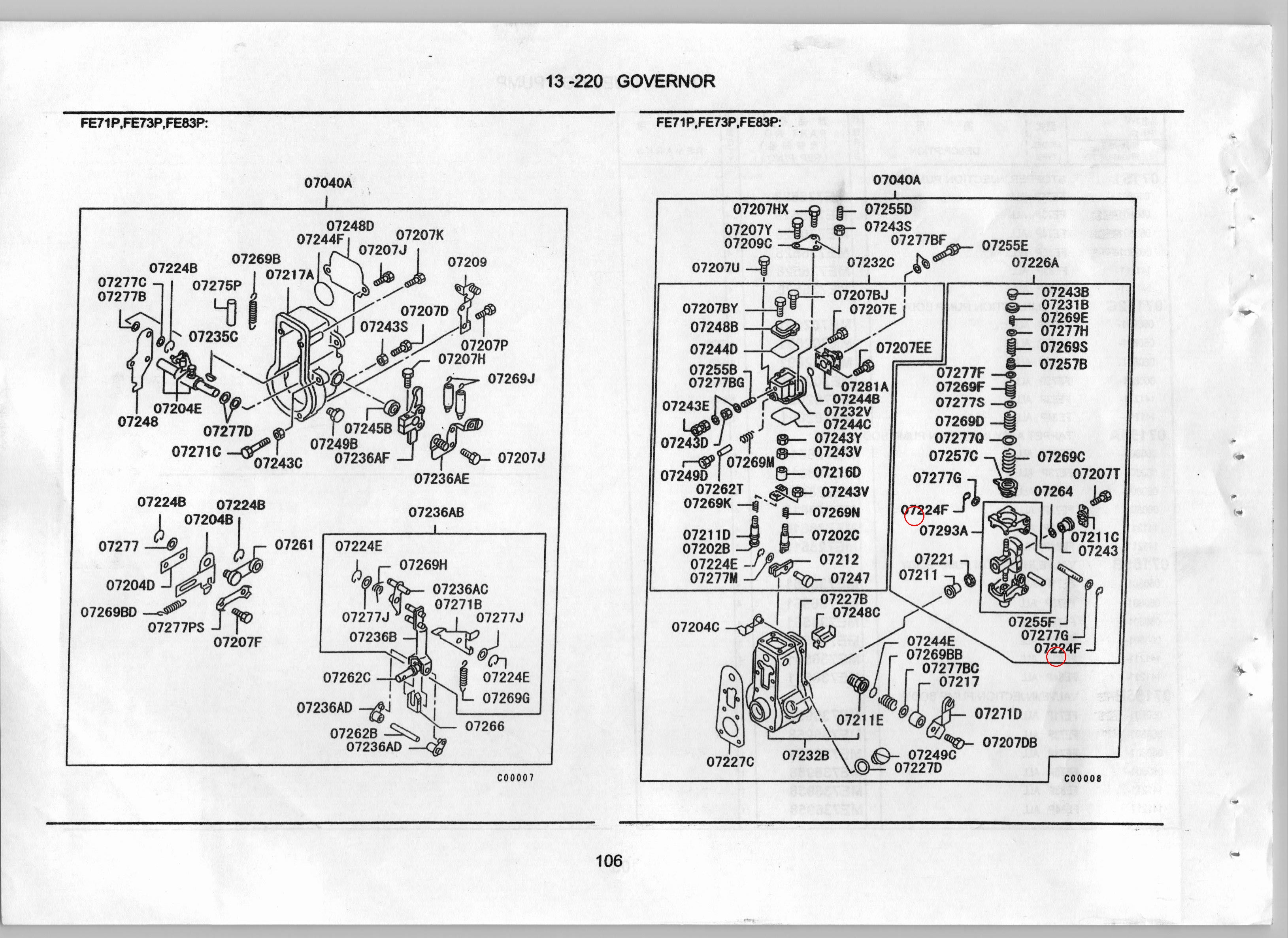 Diagram ME743666 E-RING, INJECTION PUMP GOVERNOR - Mitsubishi