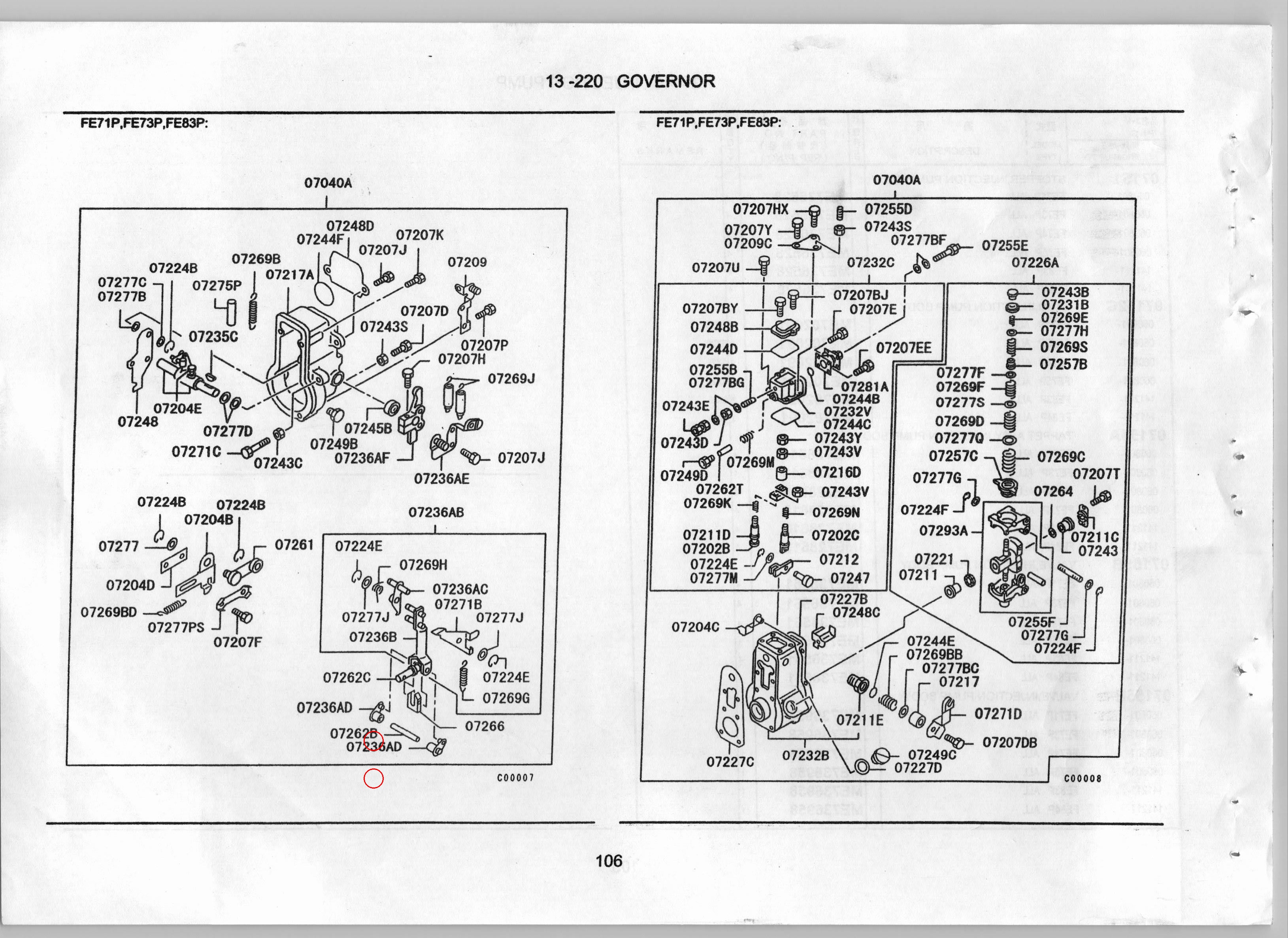 Diagram ME702172 LEVER ASSY, INJECTION PUMP GOVERNOR - Mitsubishi