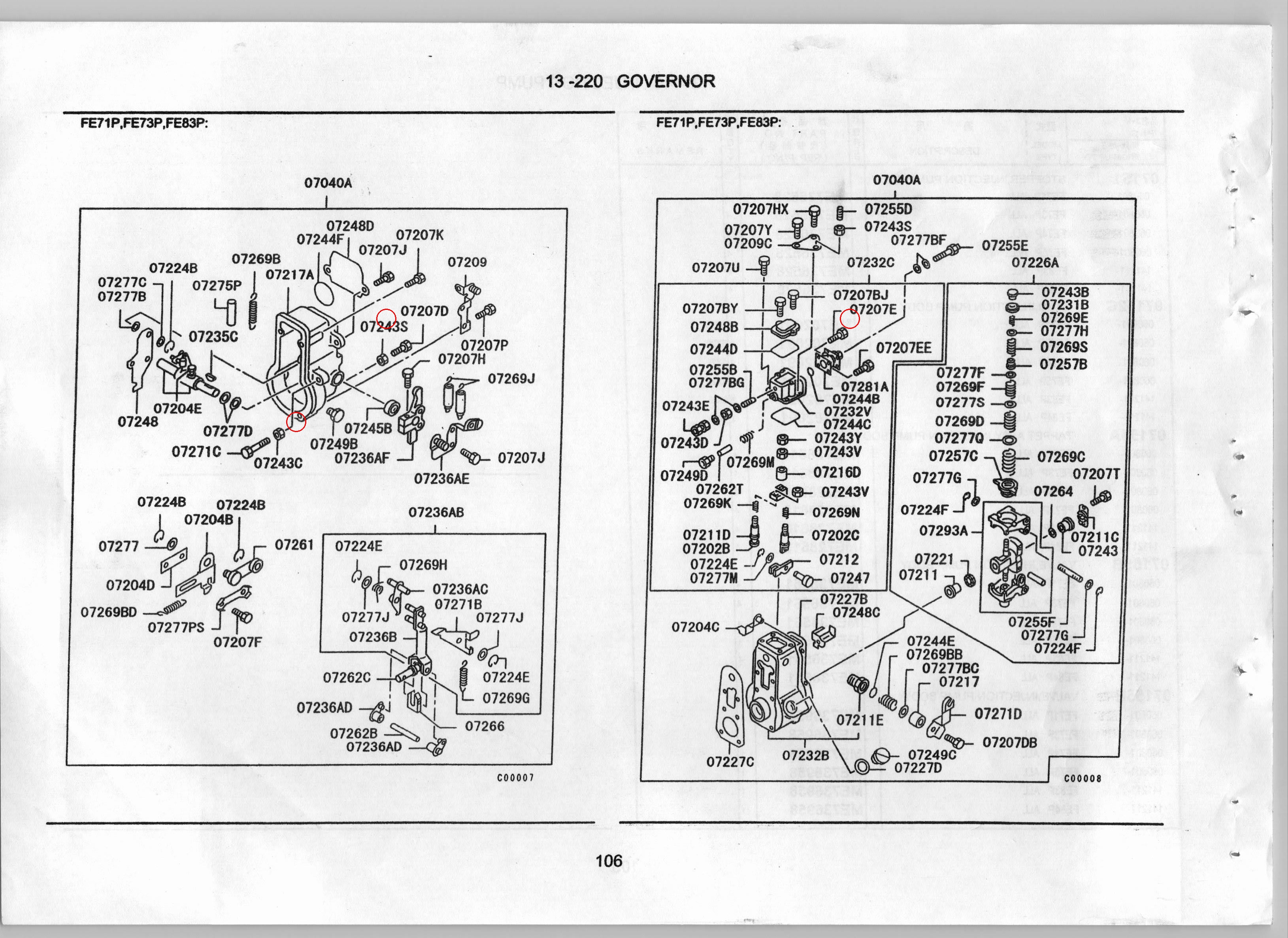 Diagram ME702588 NUT, INJECTION PUMP GOVERNOR - Mitsubishi