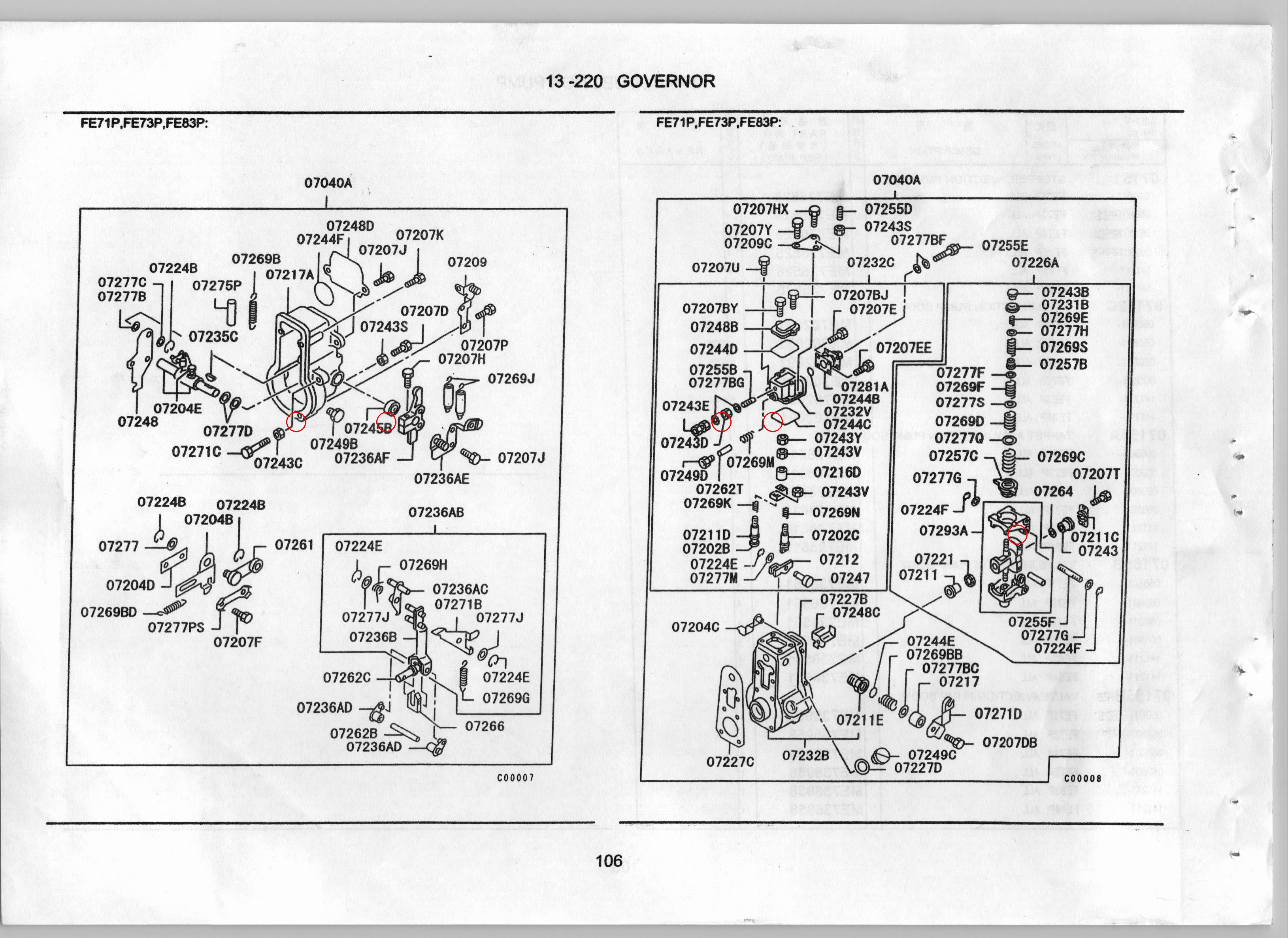 Diagram ME728692 NUT, INJECTION PUMP GOVERNOR - Mitsubishi