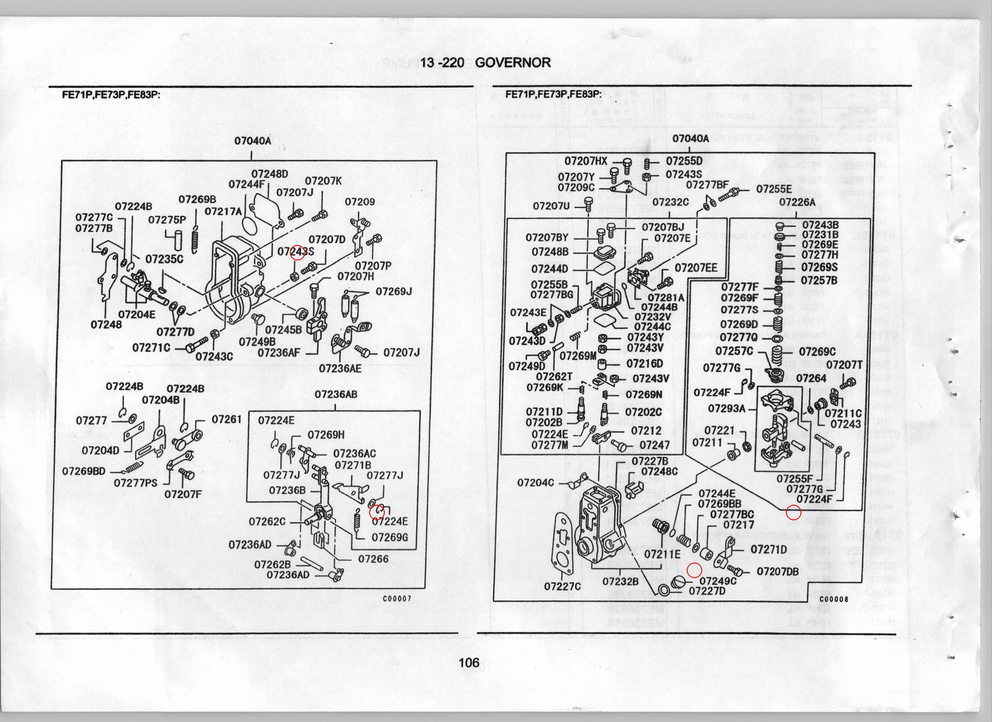 Diagram ME702207 O-RING,INJECTION PUMP GOVERNOR - Mitsubishi