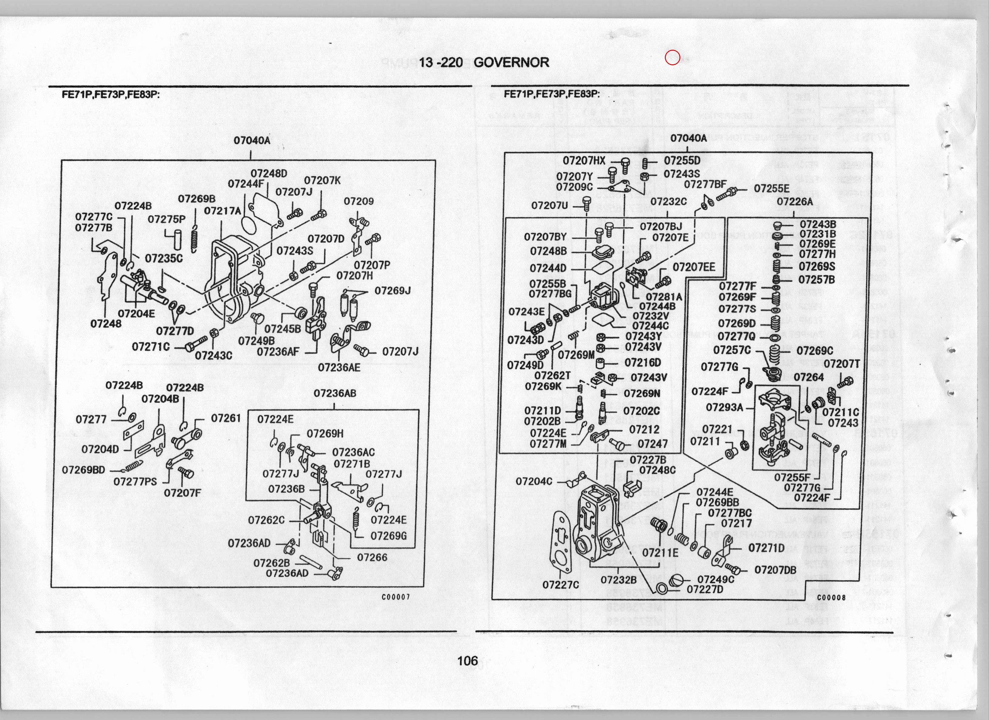 Diagram ME702654 SCREW,INJECTION PUMP GOVERNOR - Mitsubishi