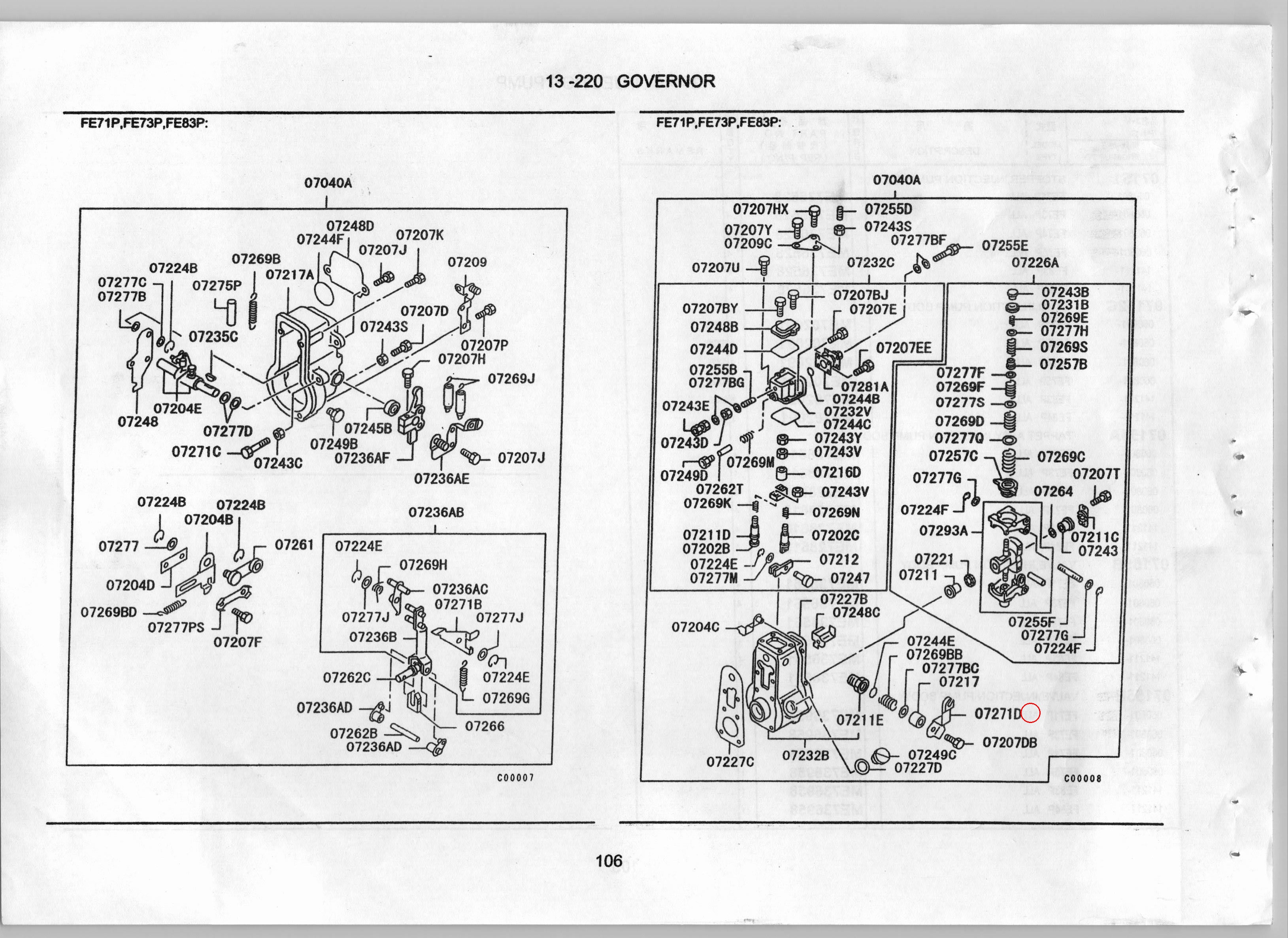 Diagram ME743665 SCREW,INJECTION PUMP GOVERNOR - Mitsubishi