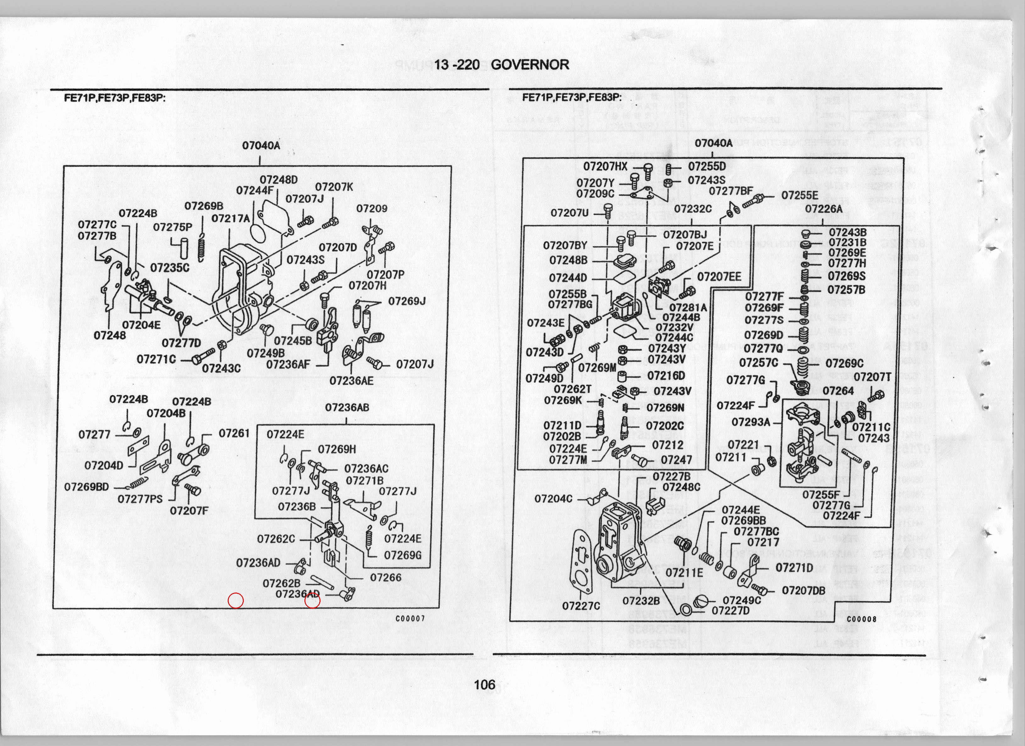 Diagram ME702173 SHAFT,INJECTION PUMP GOVERNOR - Mitsubishi