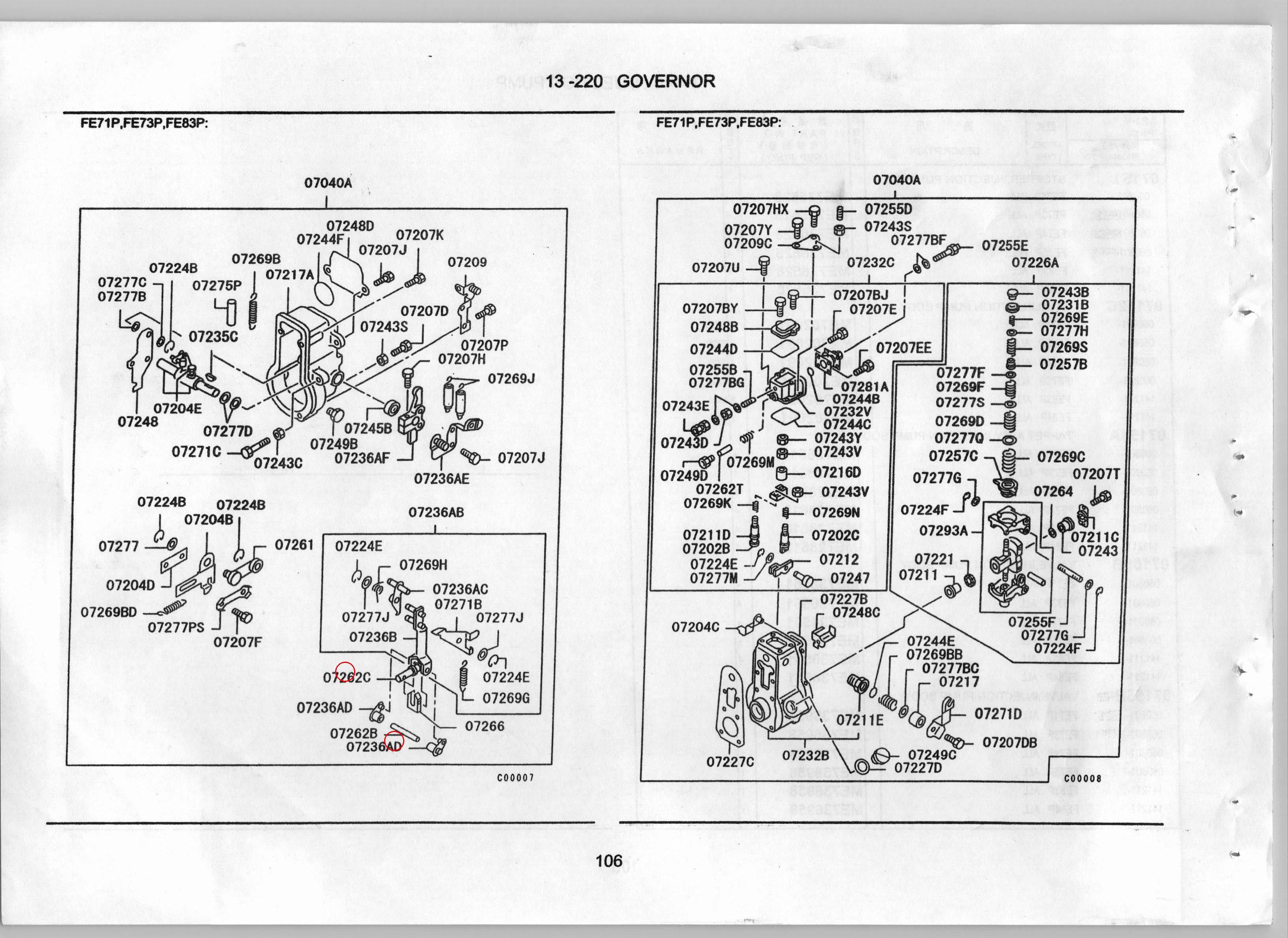 Diagram ME736992 SHAFT,INJECTION PUMP GOVERNOR - Mitsubishi