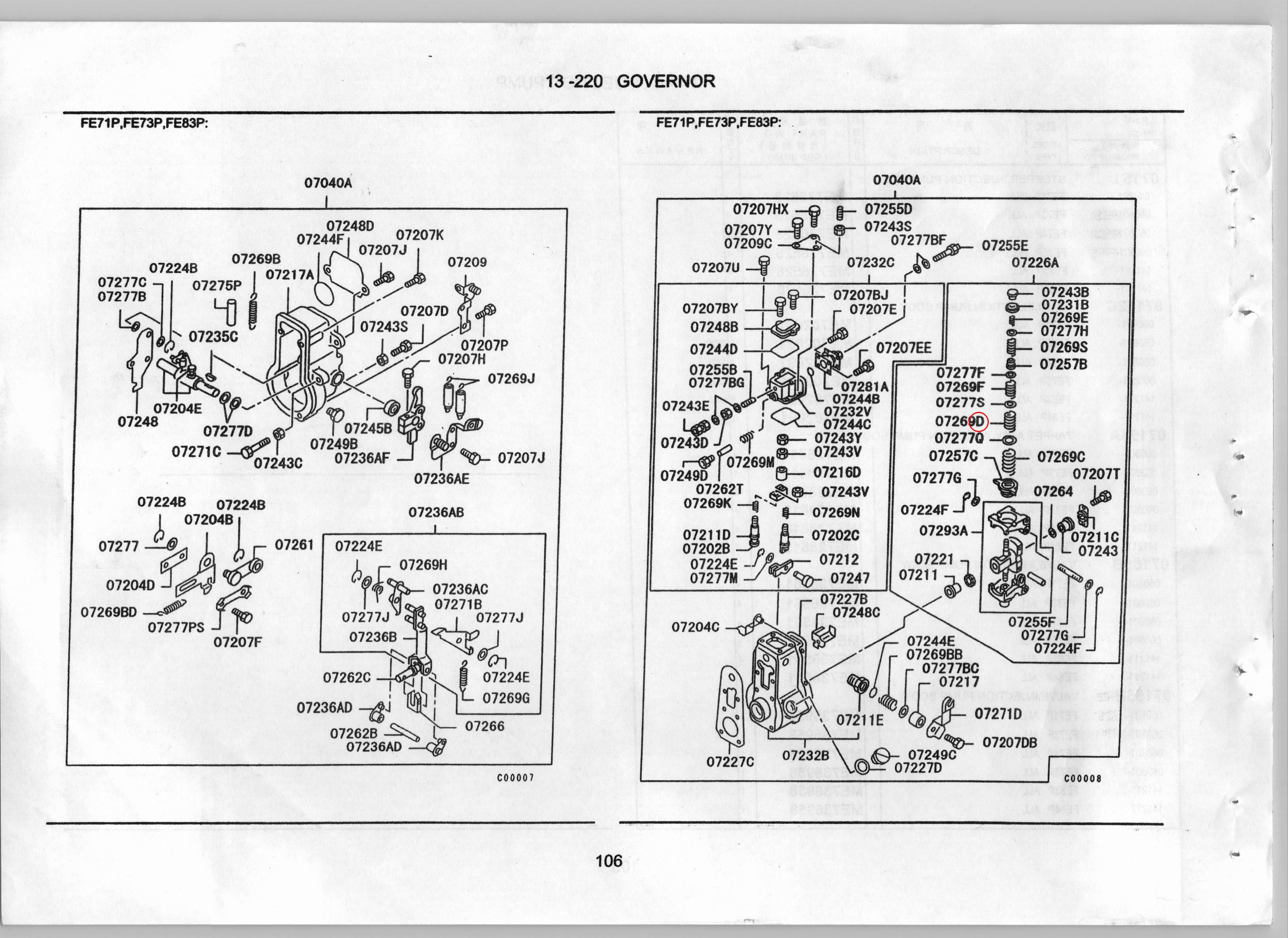 Diagram ME728673 SPRING,INJECTION PUMP GOVERNOR - Mitsubishi