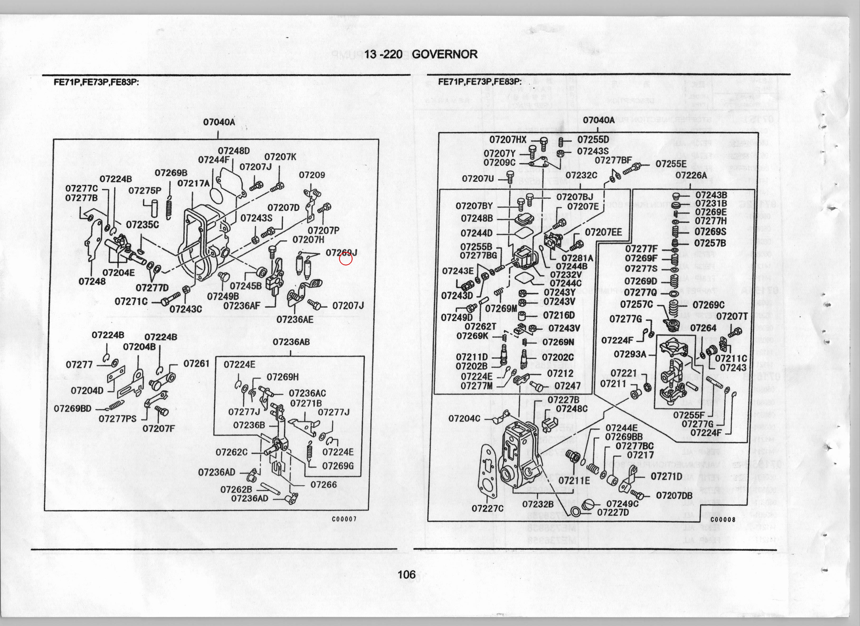 Diagram ME728997 SPRING,INJECTION PUMP GOVERNOR - Mitsubishi