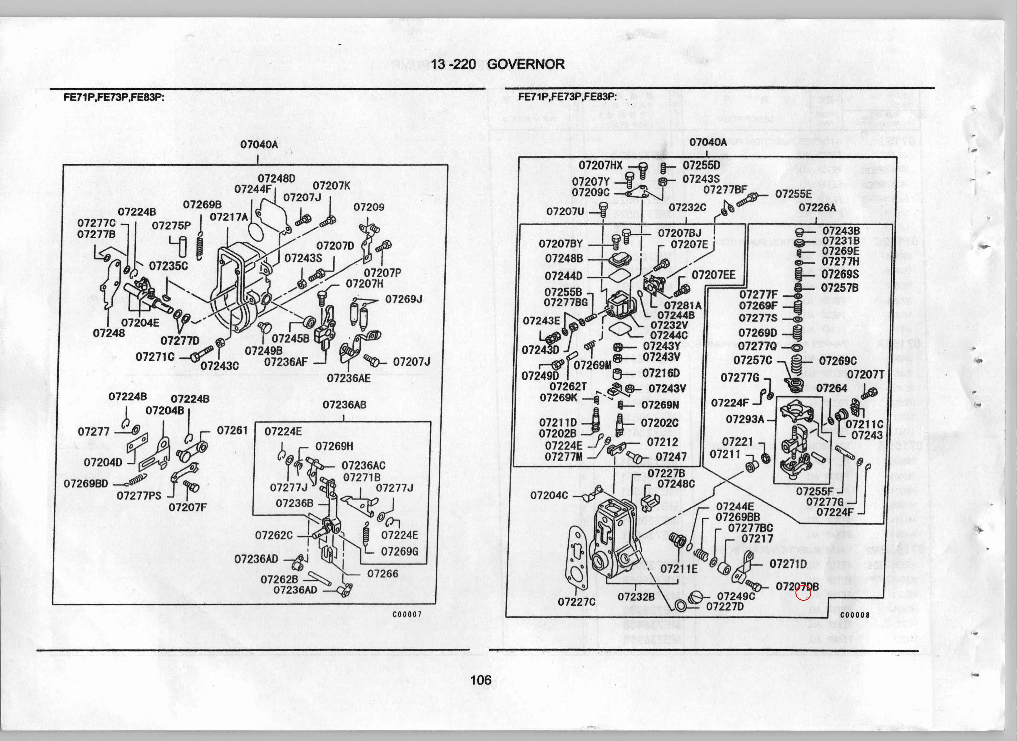 Diagram ME736546 STOPPER, INJECTION PUMP GOVERNOR - Mitsubishi