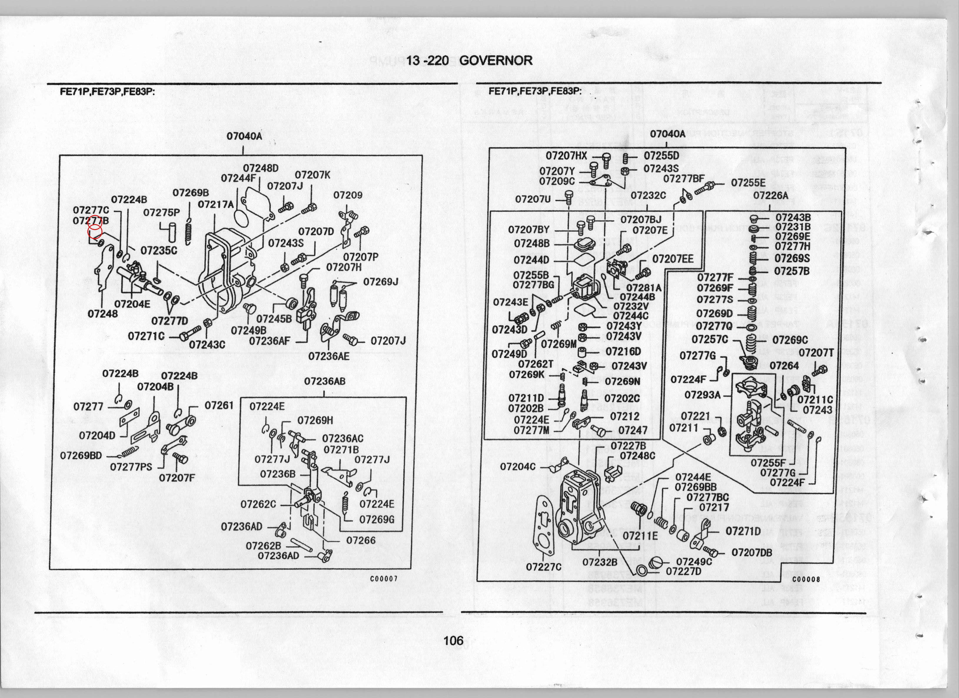 Diagram ME703110 WASHER, INJECTION PUMP GOVERNOR - Mitsubishi