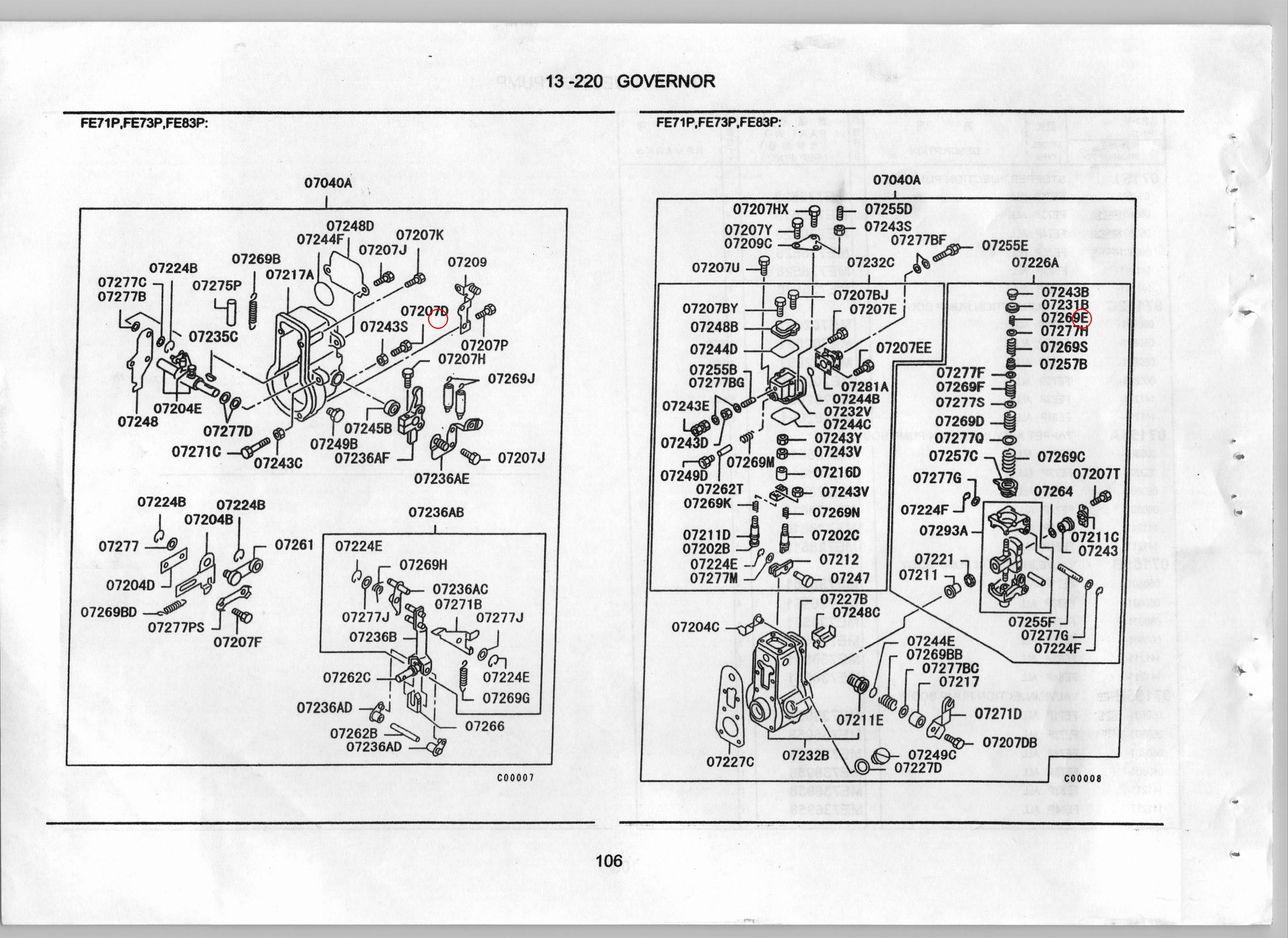 Diagram ME728677 WASHER, INJECTION PUMP GOVERNOR - Mitsubishi