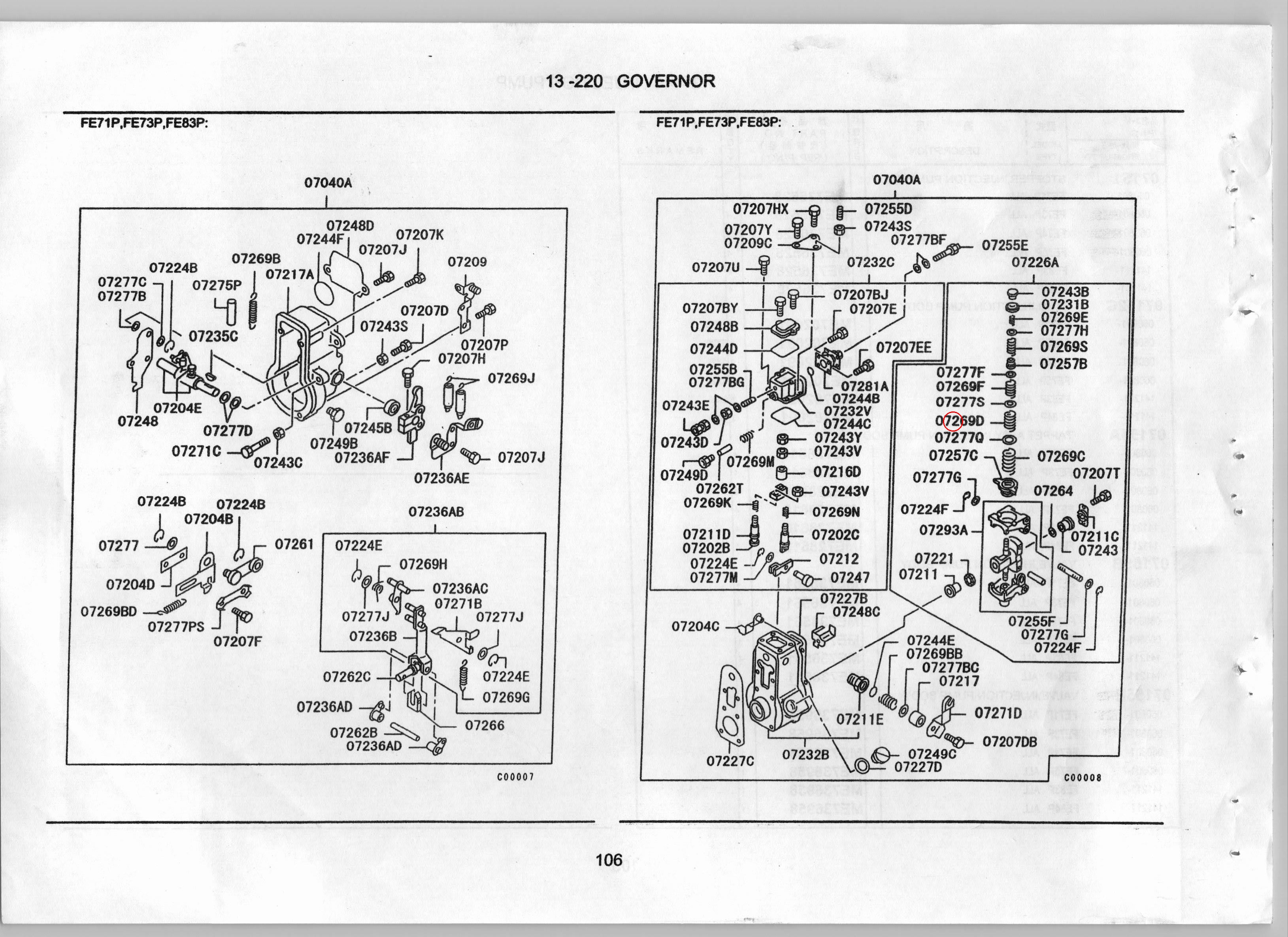 Diagram ME728686 WASHER, INJECTION PUMP GOVERNOR - Mitsubishi