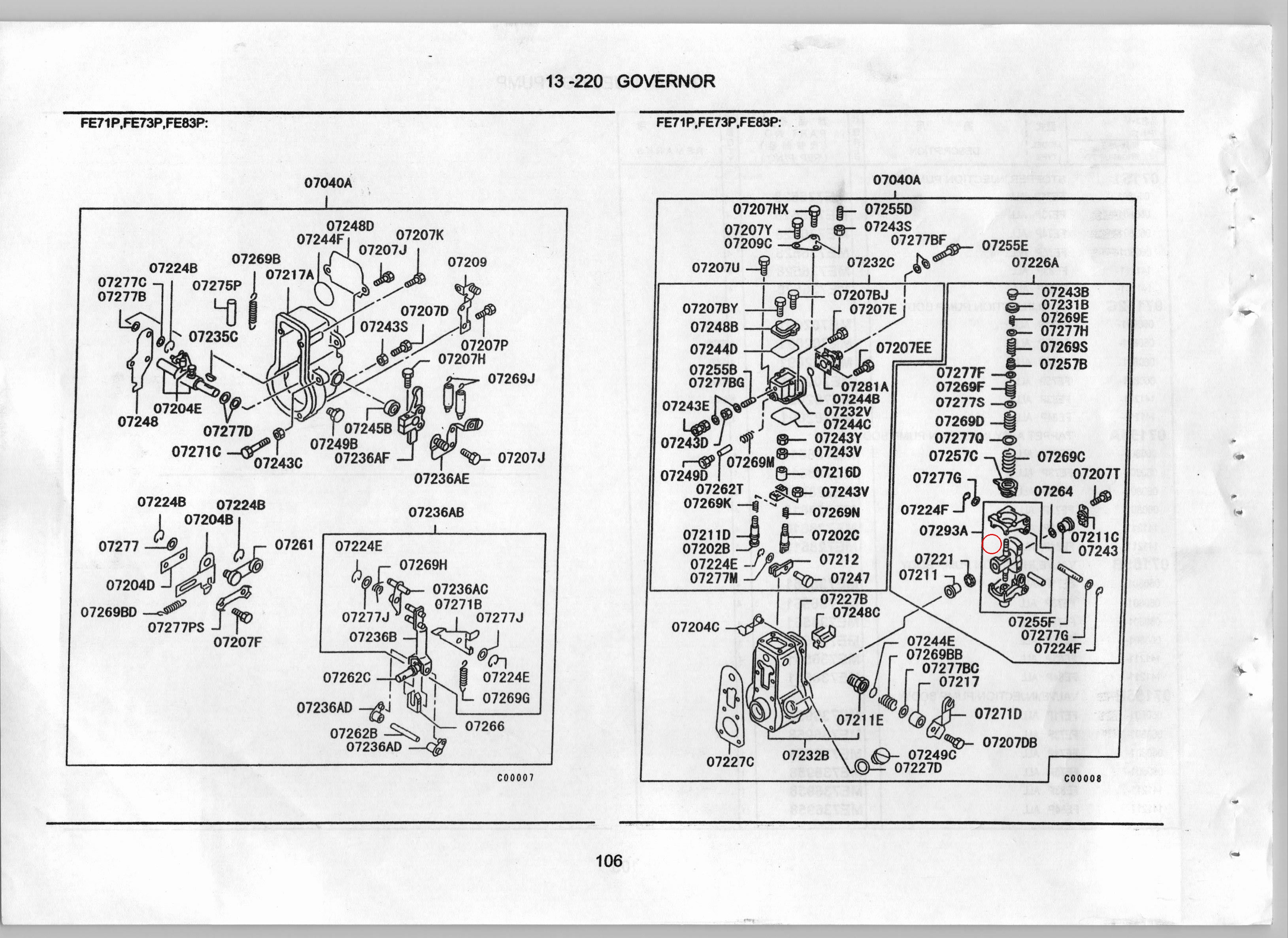 Diagram ME736981 FLYWEIGHT SUB ASSY, INJECTION PUMP GOVERNOR - Mitsubishi