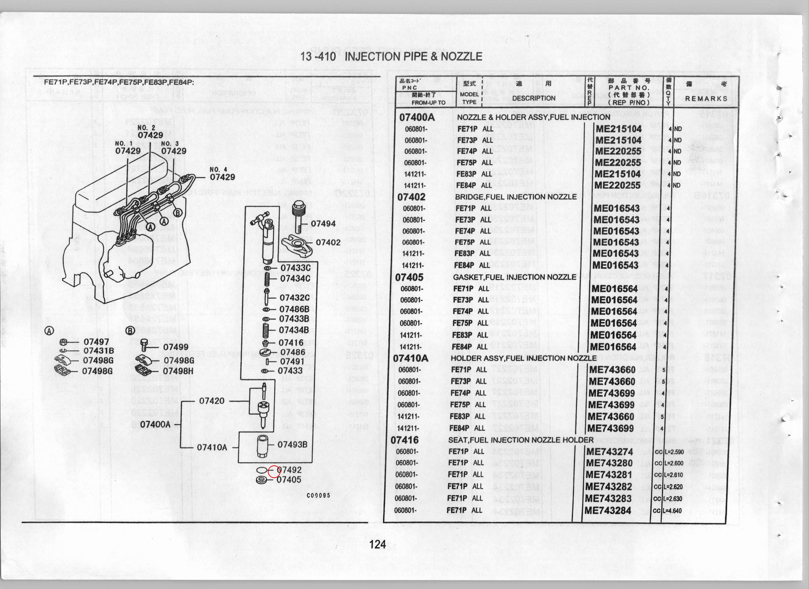 Diagram ME015090 NUT, FUEL INJECTION NOZZLE - Mitsubishi