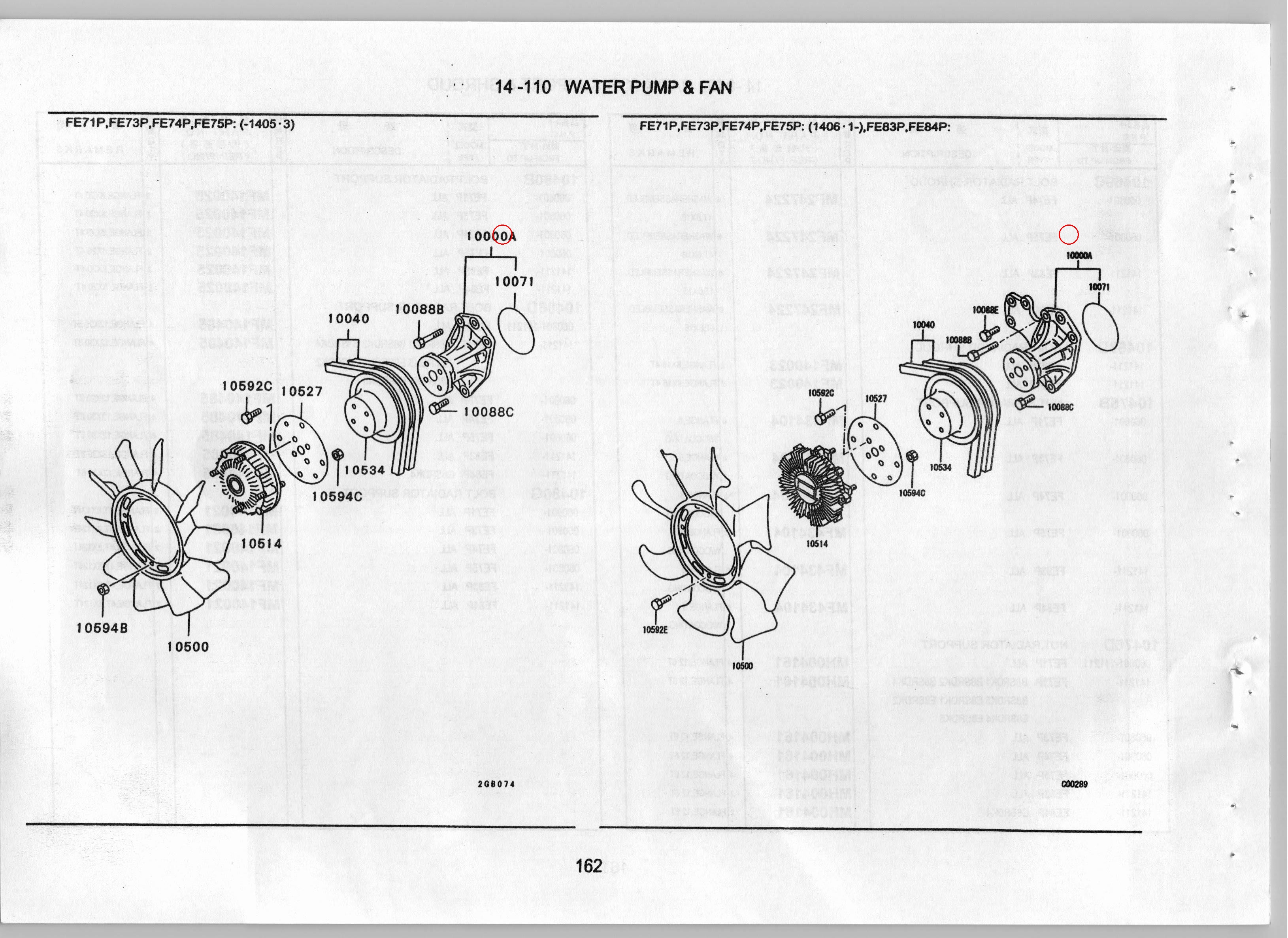Diagram ME993928 WATER PUMP ASSY - Mitsubishi