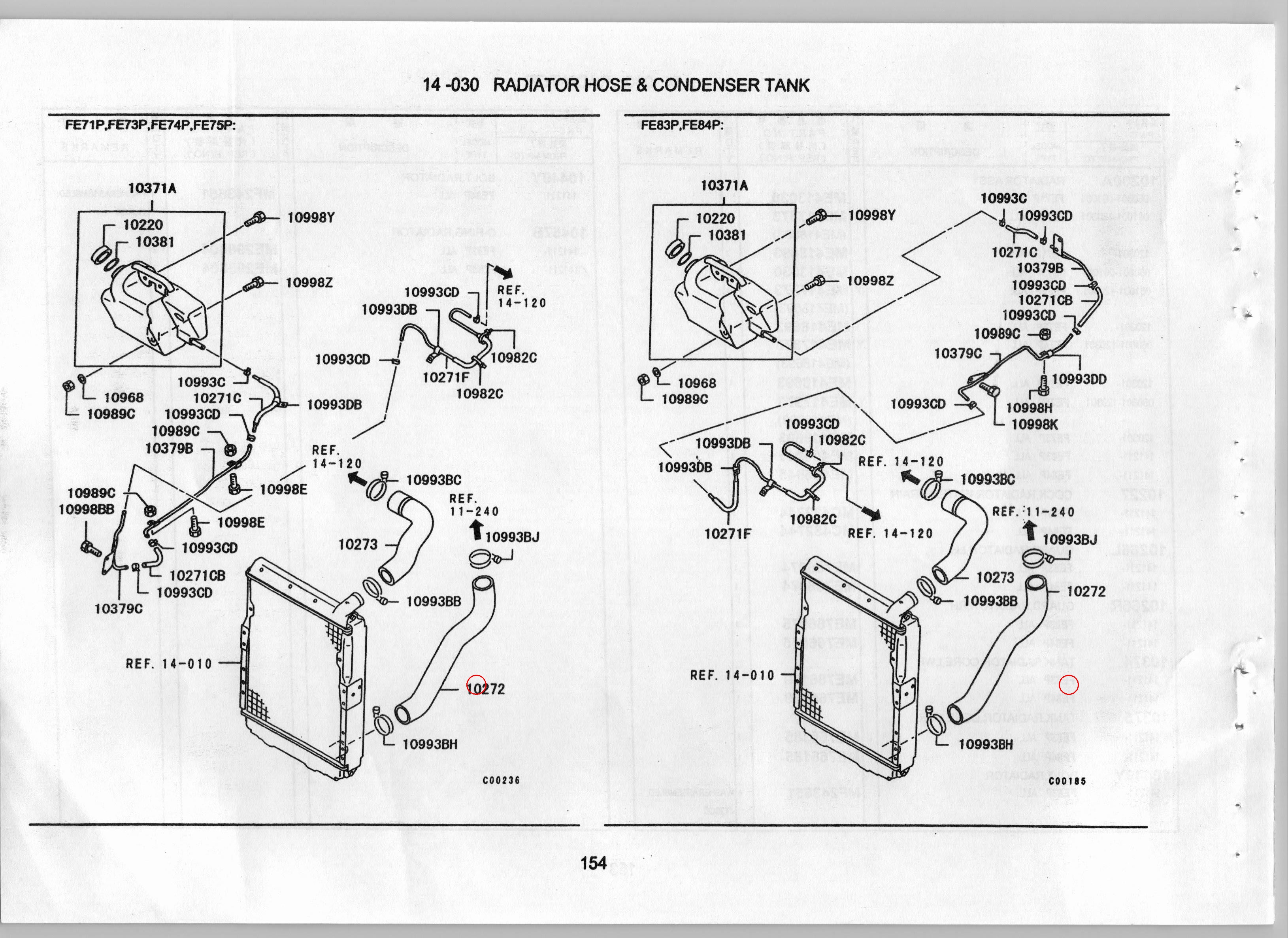 Diagram ME413029 HOSE, RADIATOR,LWR - Mitsubishi