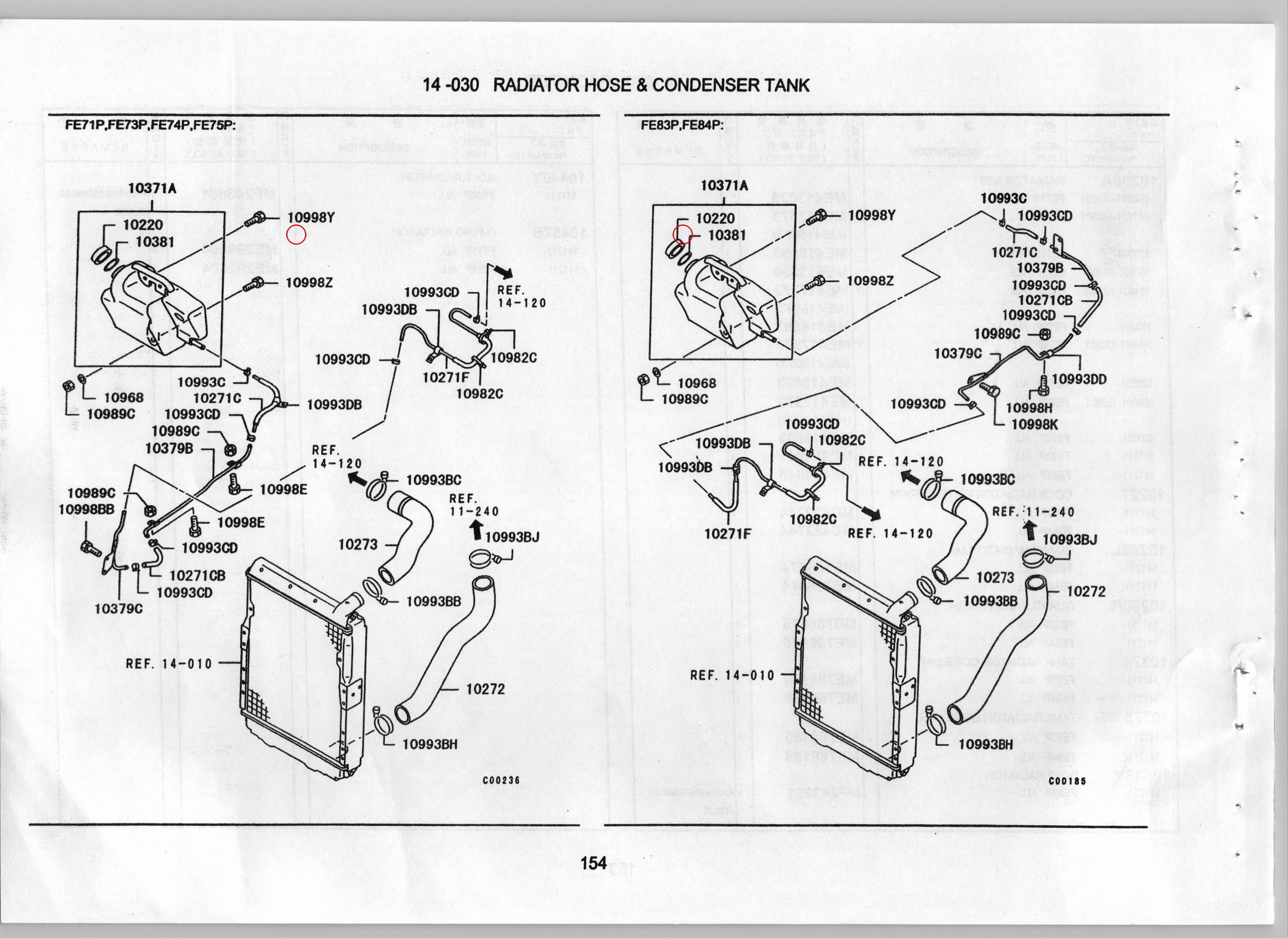 Diagram MC127145 SEAL, RADIATOR CONDENSER TANK - Mitsubishi