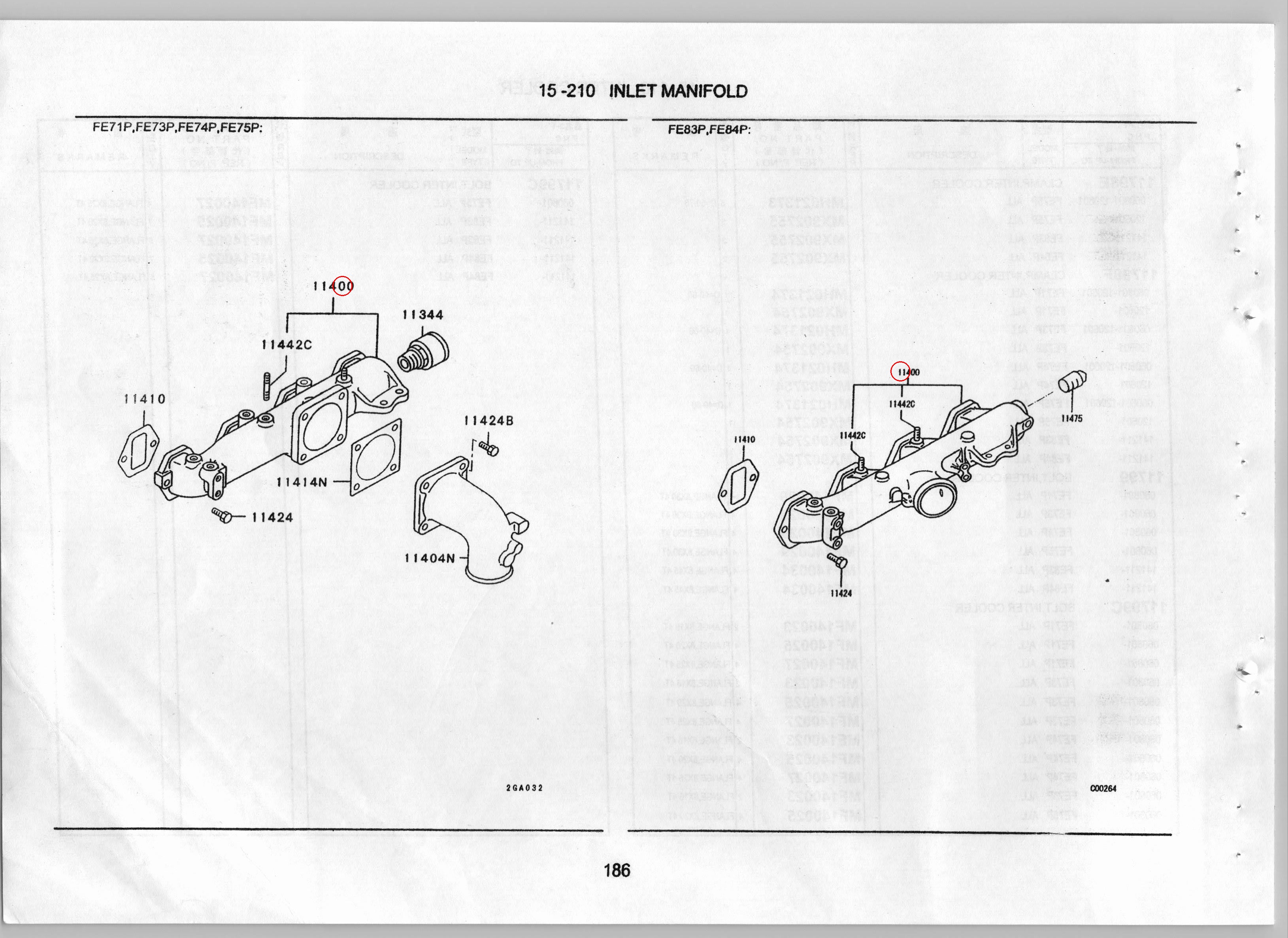 Diagram ME228733 MANIFOLD,INLET - Mitsubishi
