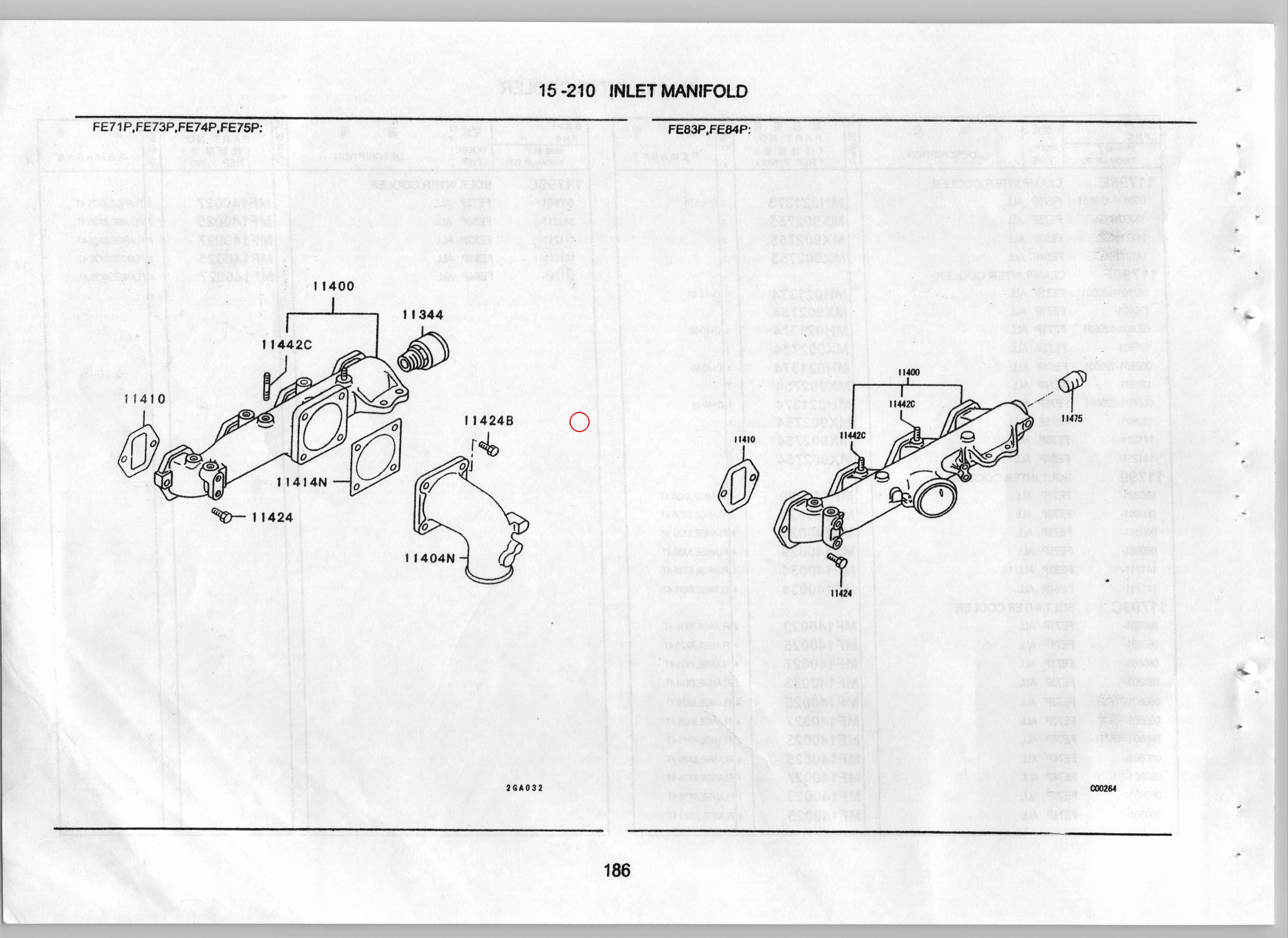 Diagram MF140227 BOLT,INLET MANIFOLD,NO.1 - Mitsubishi