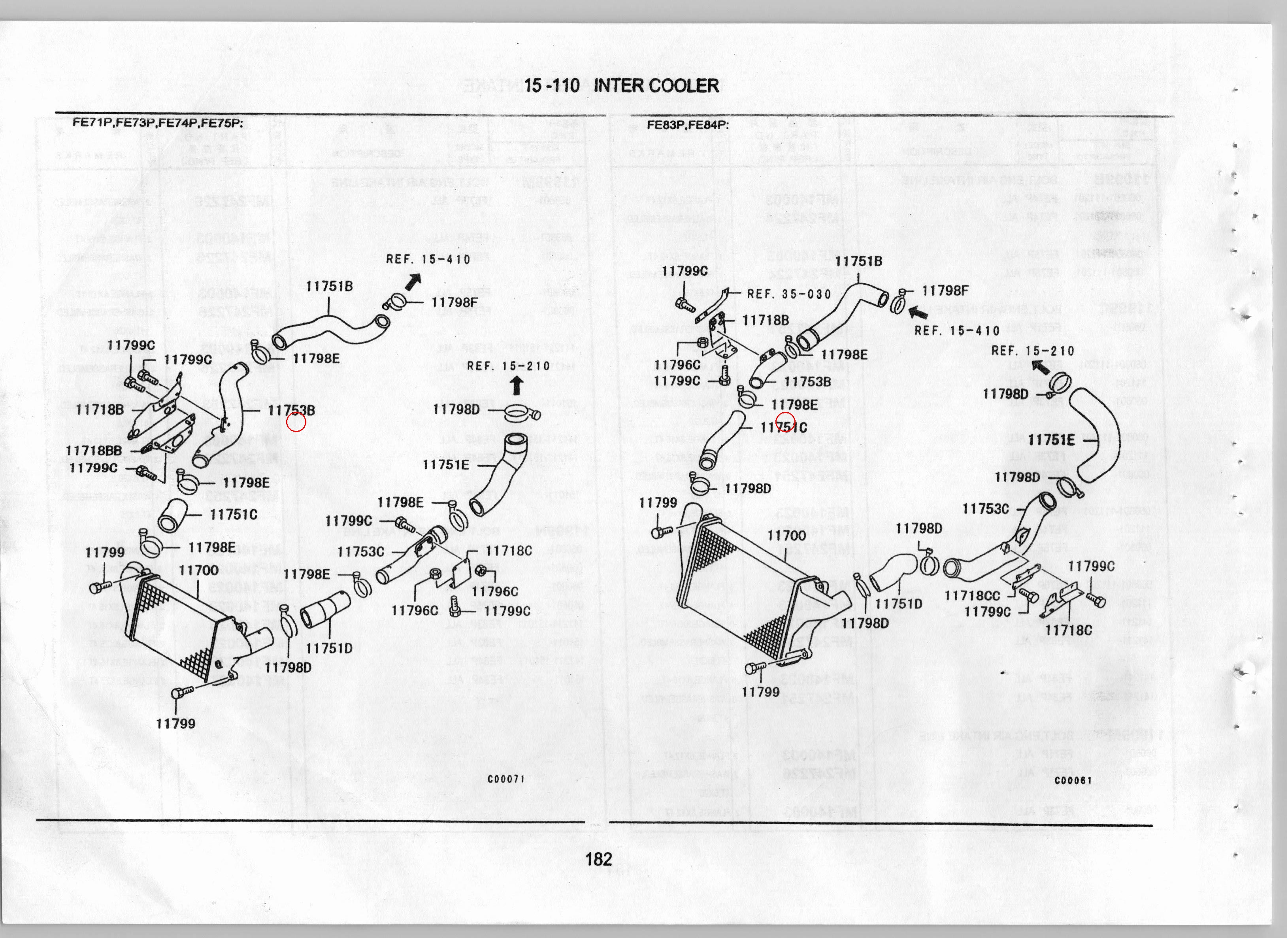 Diagram ME413694 PIPE, INTER COOLER AIR - Mitsubishi