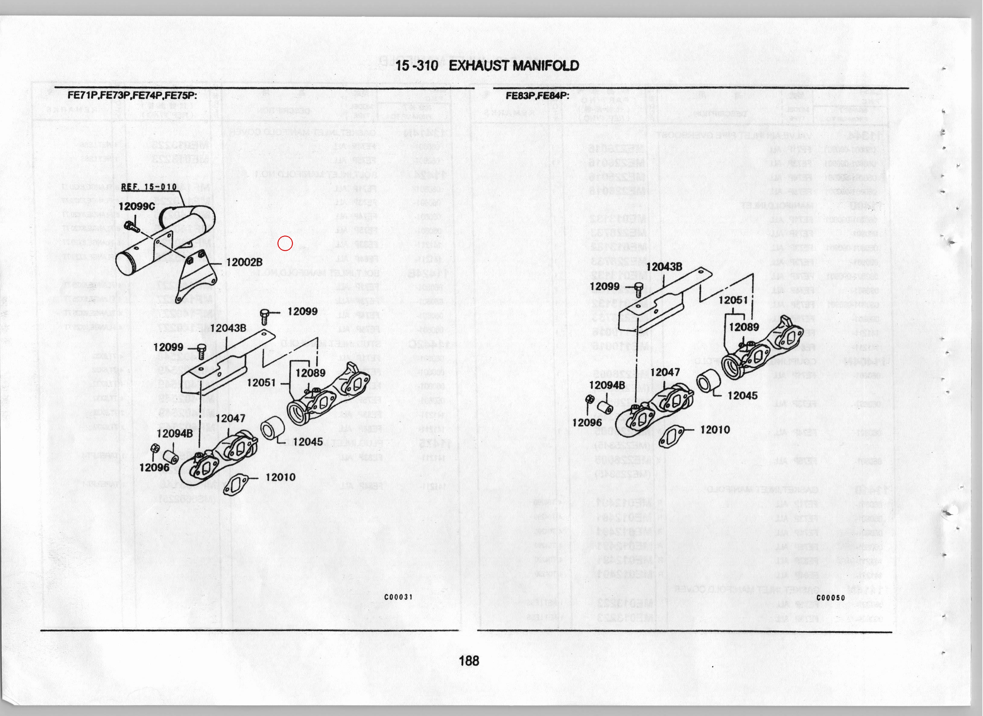 Diagram ME400662 BRACKET,EXHAUST MANIFOLD - Mitsubishi