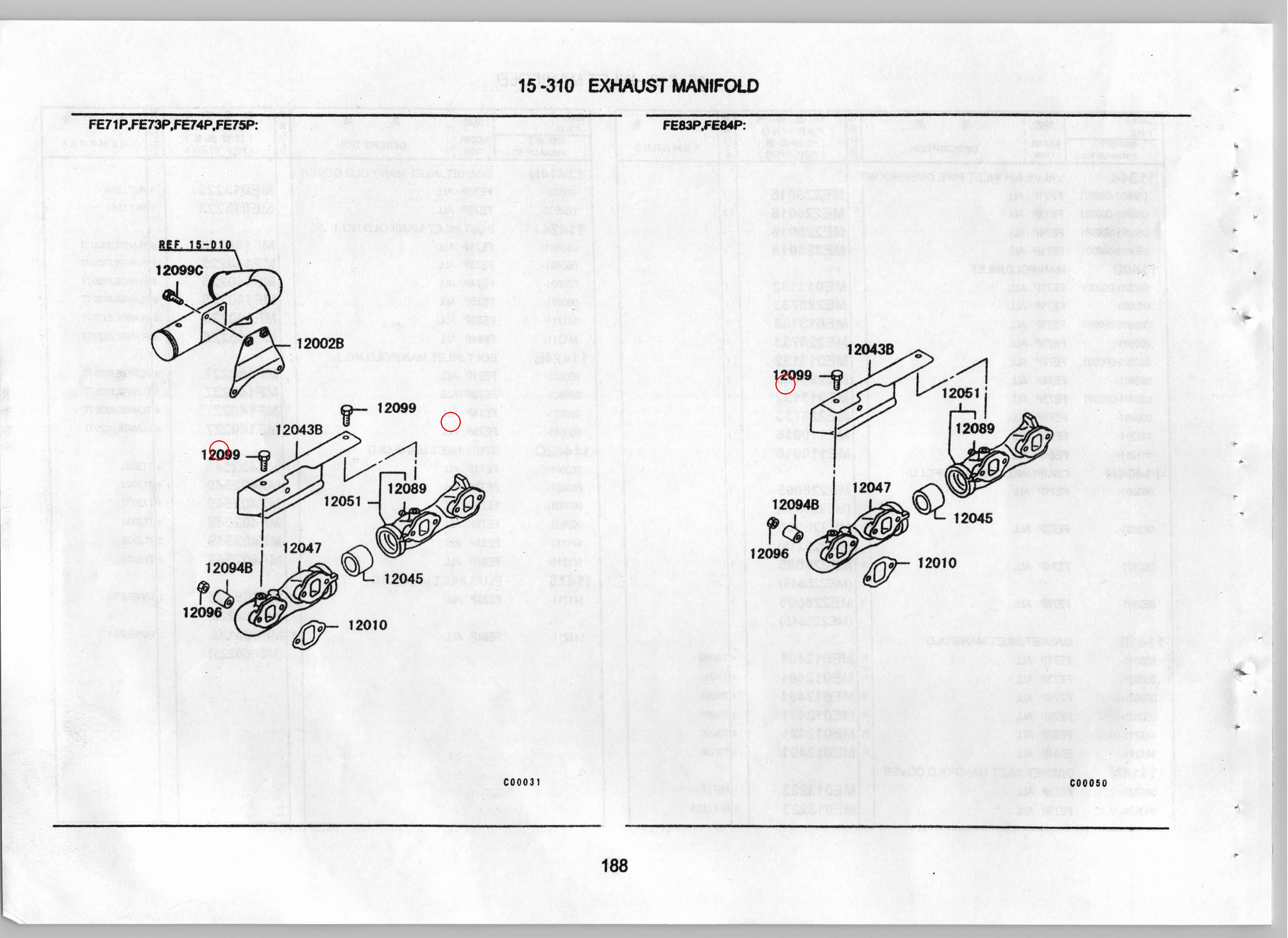 Diagram MH000392 BOLT,EXHAUST MANIFOLD - Mitsubishi