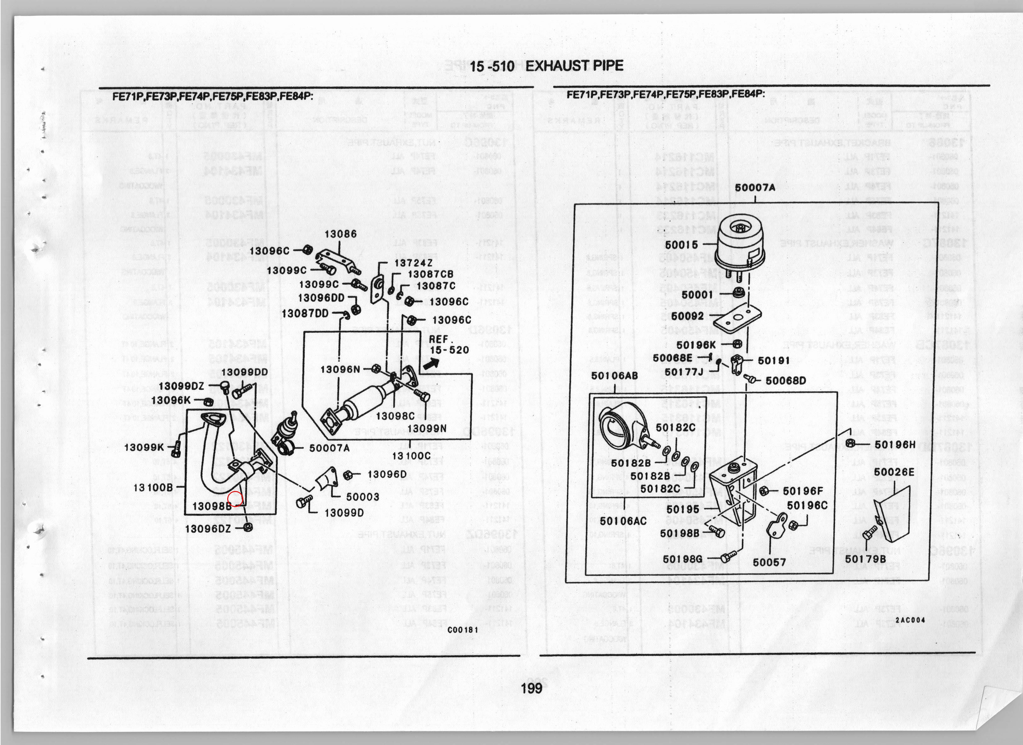 Diagram ME290843 PIPE,EXHAUST,FR - Mitsubishi