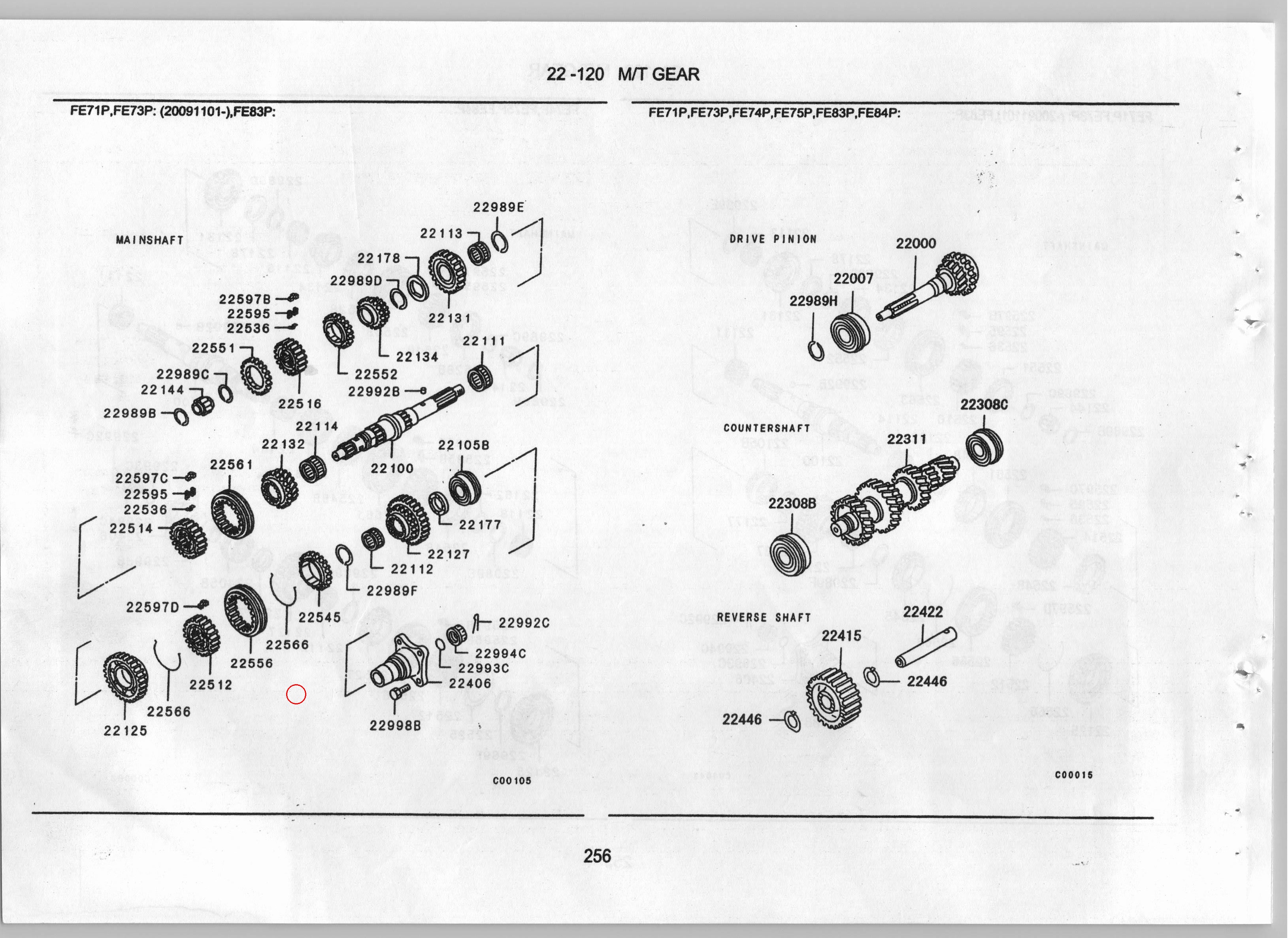 Diagram ME610820 HUB, M/T 1ST & REV SYNCH - Mitsubishi
