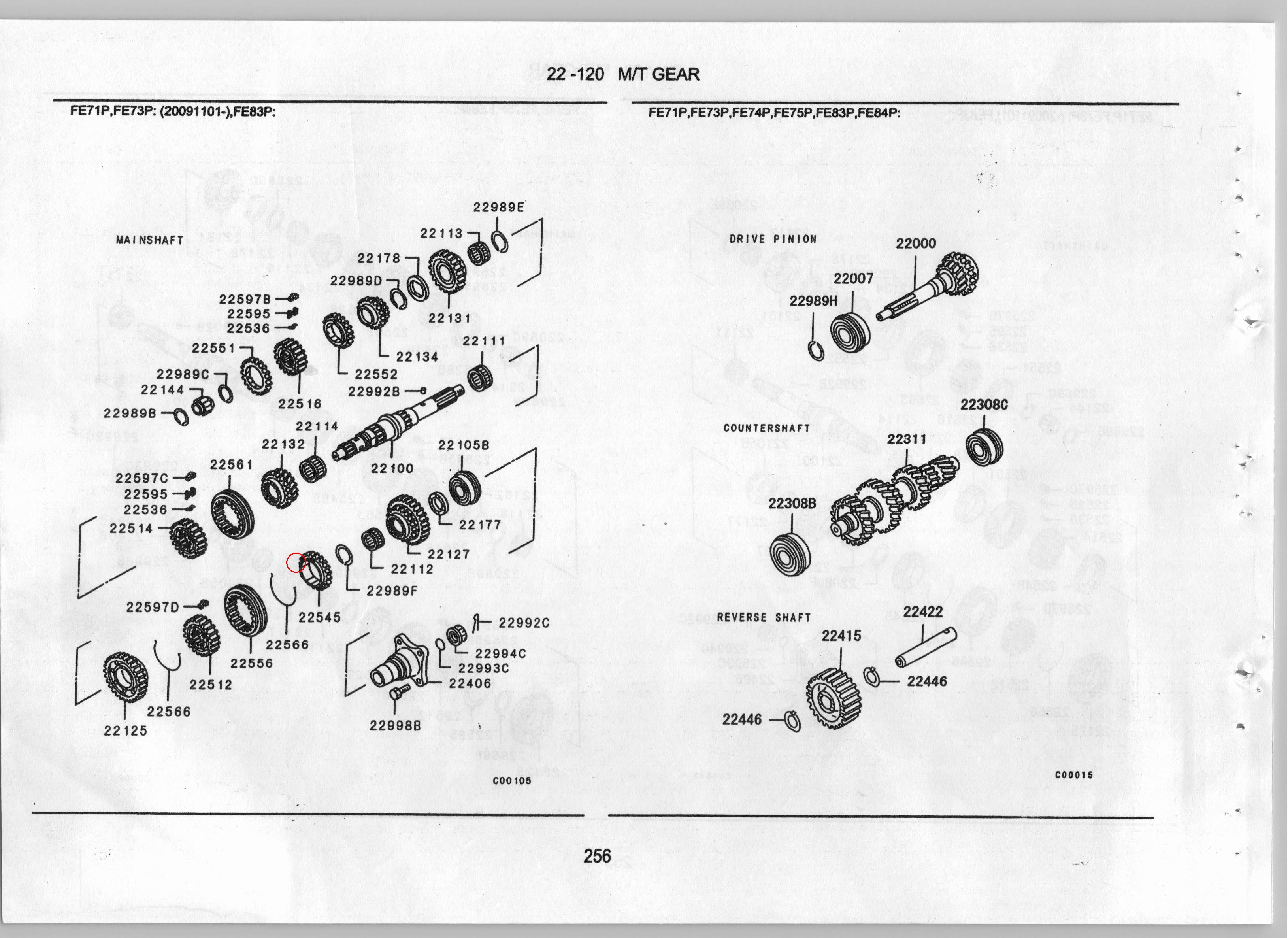 Diagram ME537255 HUB, M/T 2ND & 3RD SYNCH - Mitsubishi