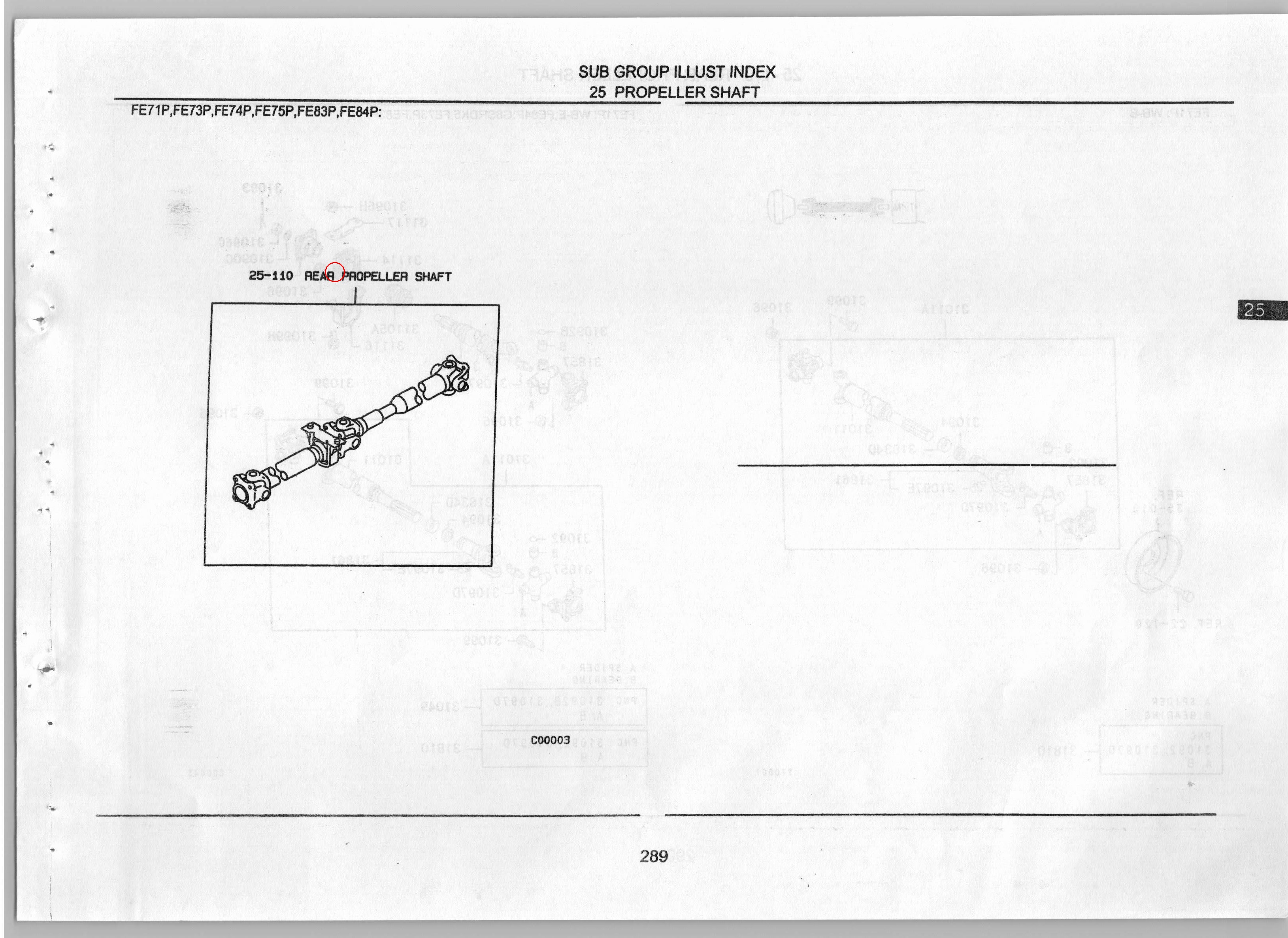 Diagram 31034 REAR PROPELLER SHAFT - Mitsubishi