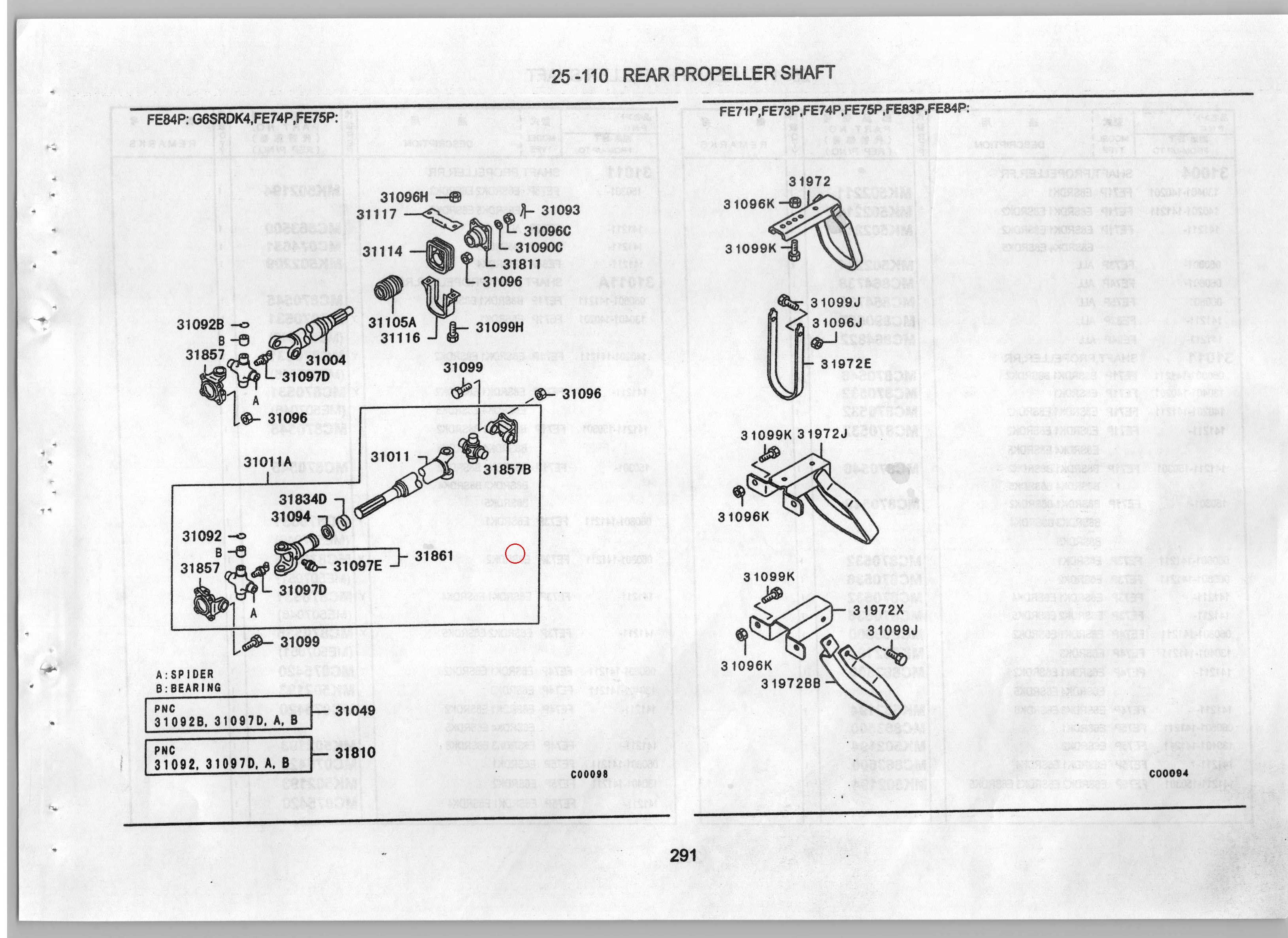 Diagram MB293010 YOKE, PROPELLER SHAFT SLEEVE - Mitsubishi