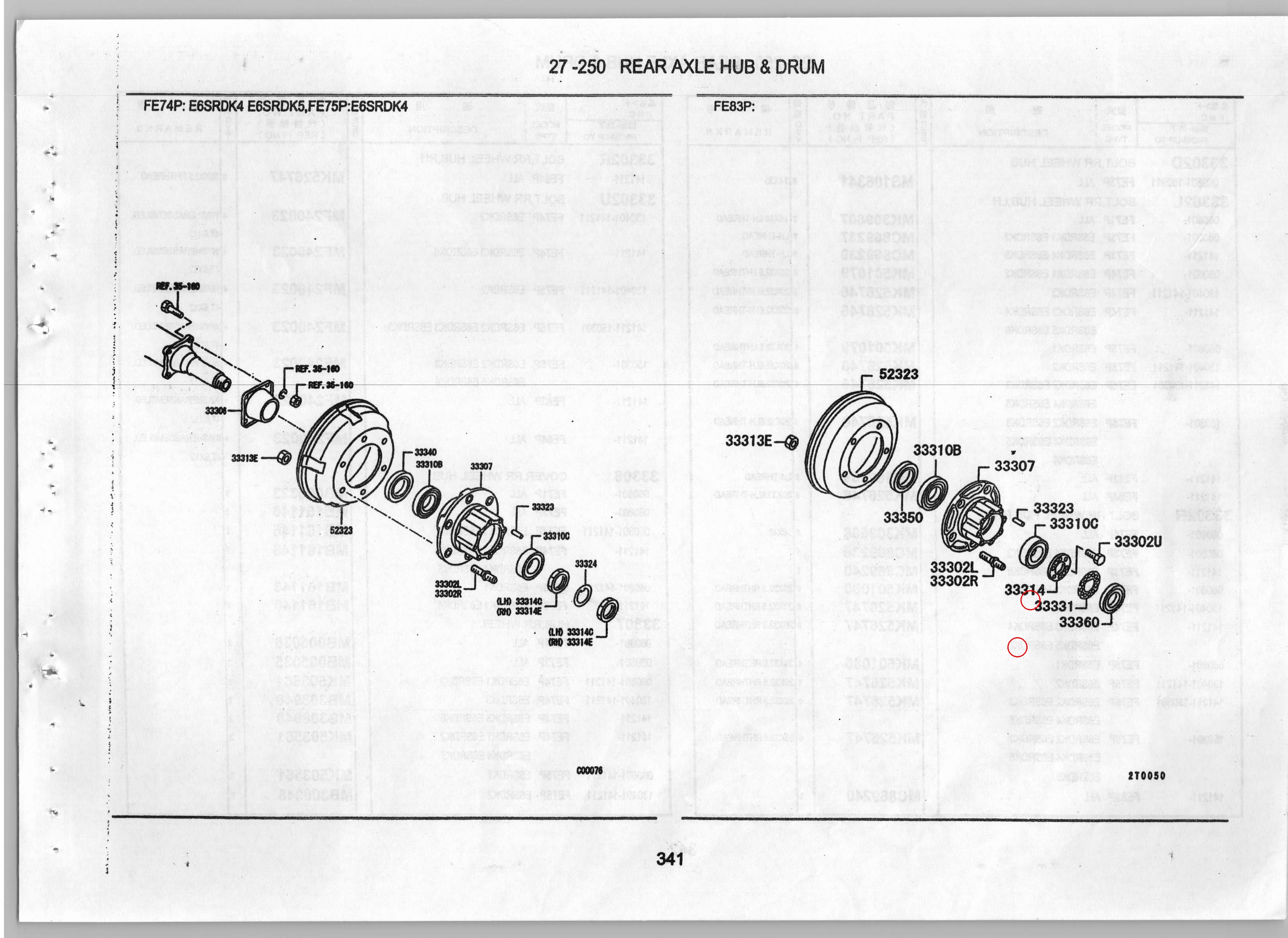 Diagram MB308962 RING,RR WHEEL HUB BEARING LOCK - Mitsubishi