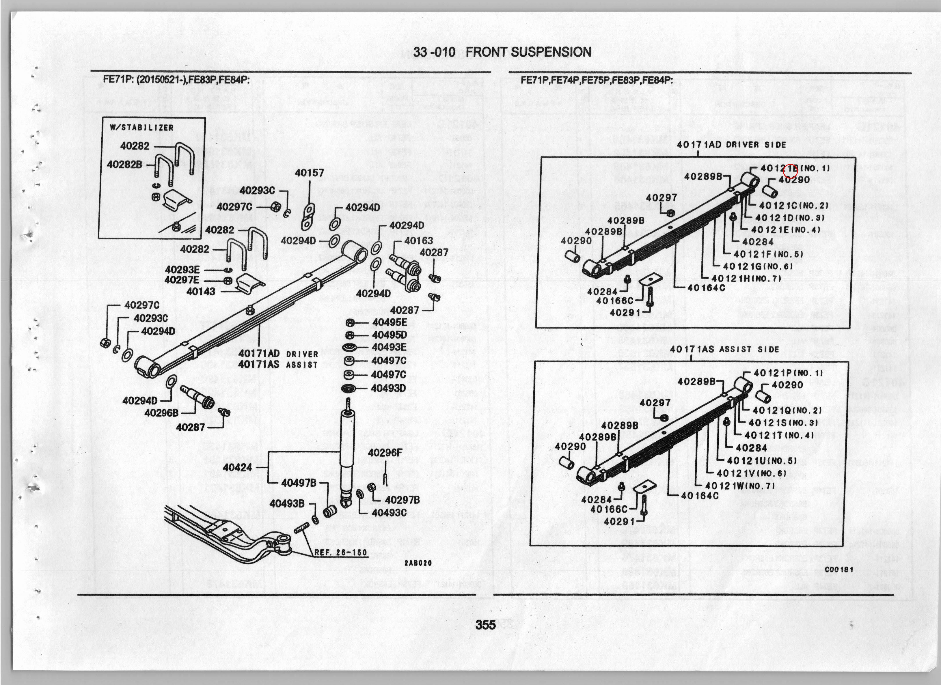 Diagram MK631527 LEAF,FR SUSP SPRING - Mitsubishi