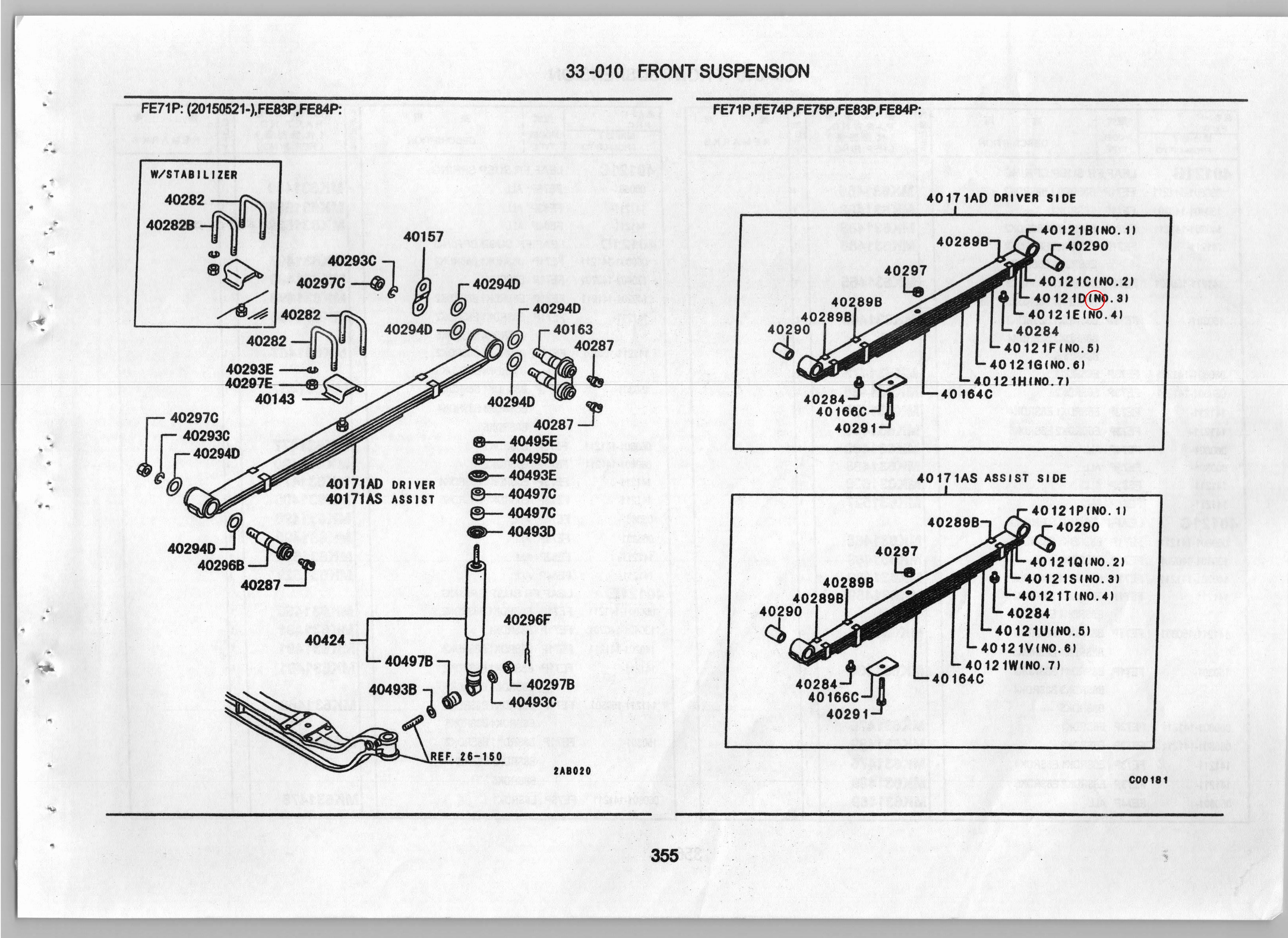 Diagram MK631466 LEAF,FR SUSP SPRING - Mitsubishi