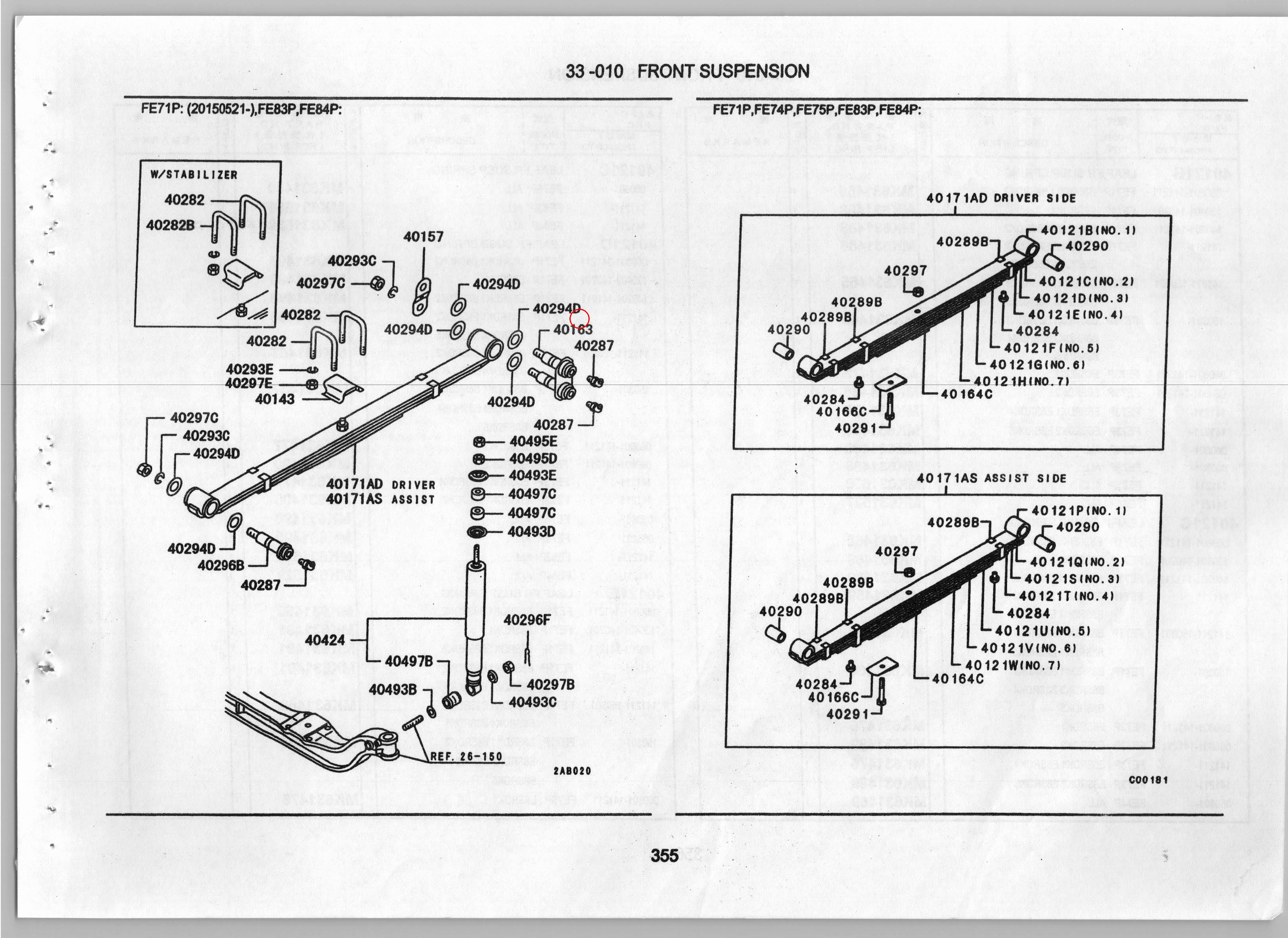 Diagram MC110332 SHACKLE,FR SUSP SPRING - Mitsubishi