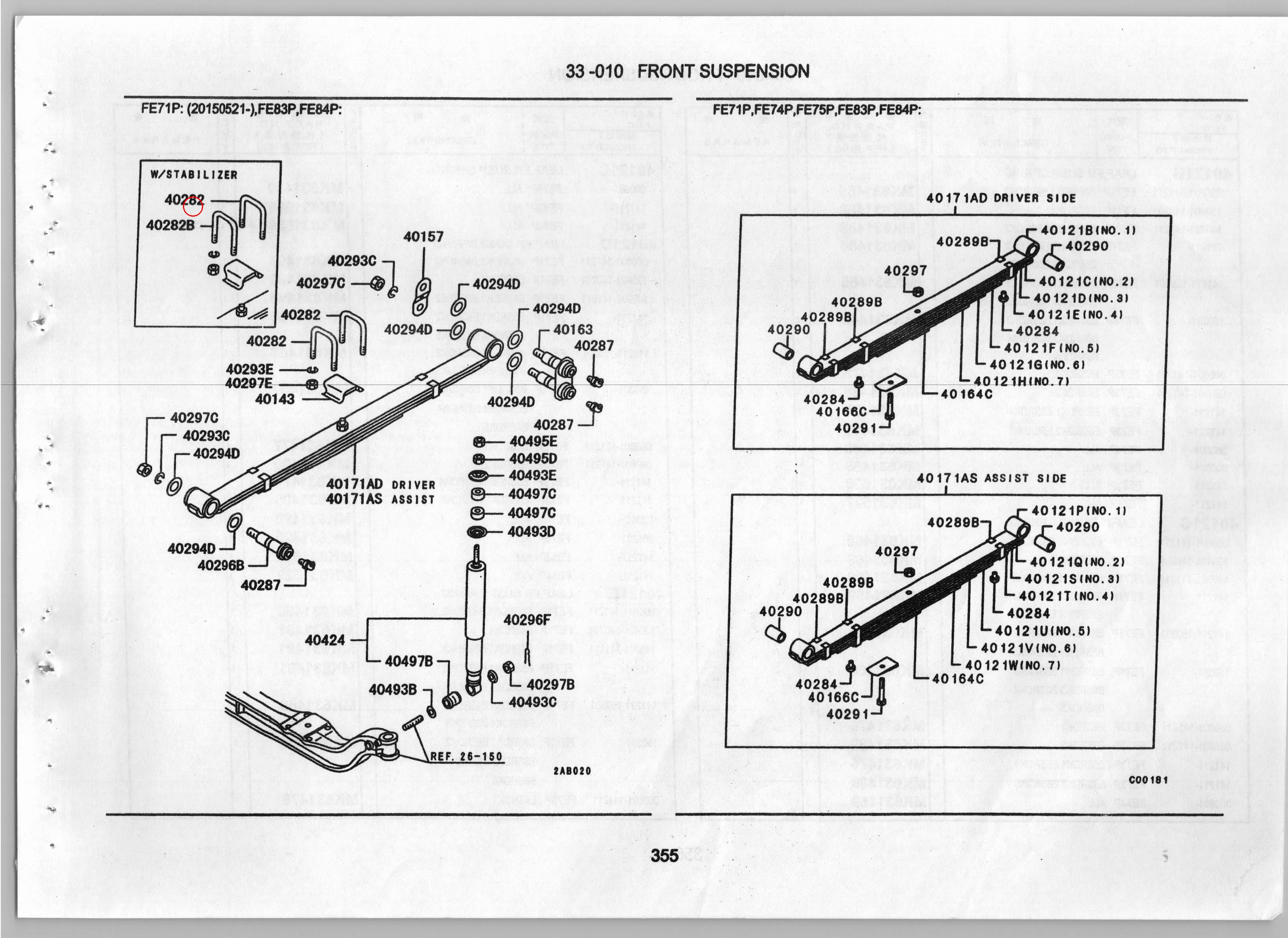 Diagram MH002717 U-BOLT,FR SUSP SPRING - Mitsubishi