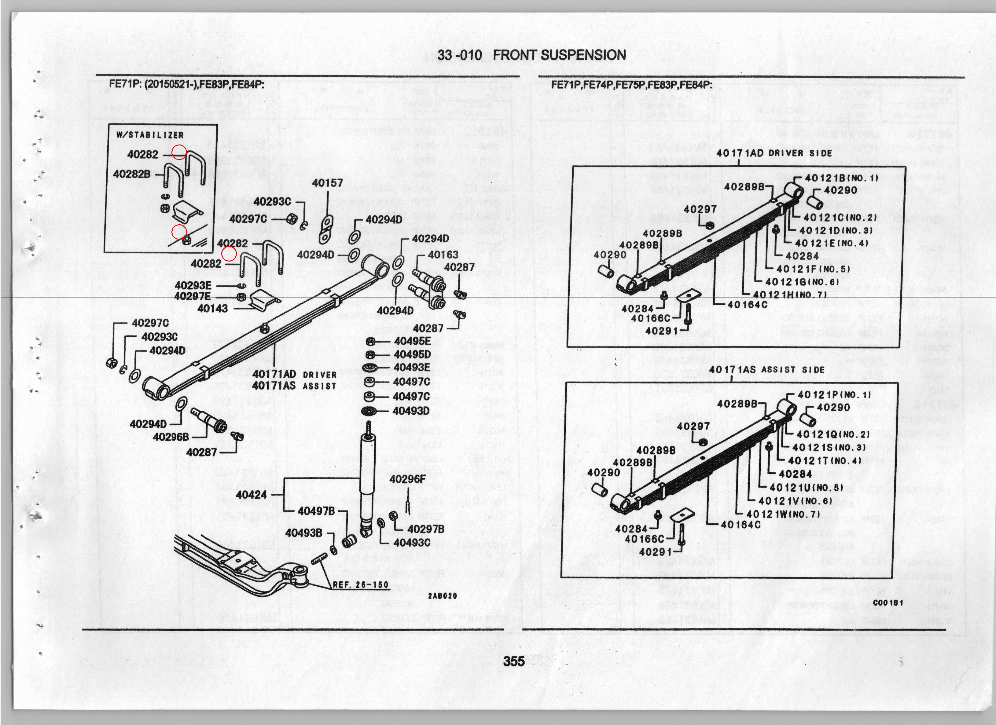 Diagram MH002714 U-BOLT,FR SUSP SPRING - Mitsubishi