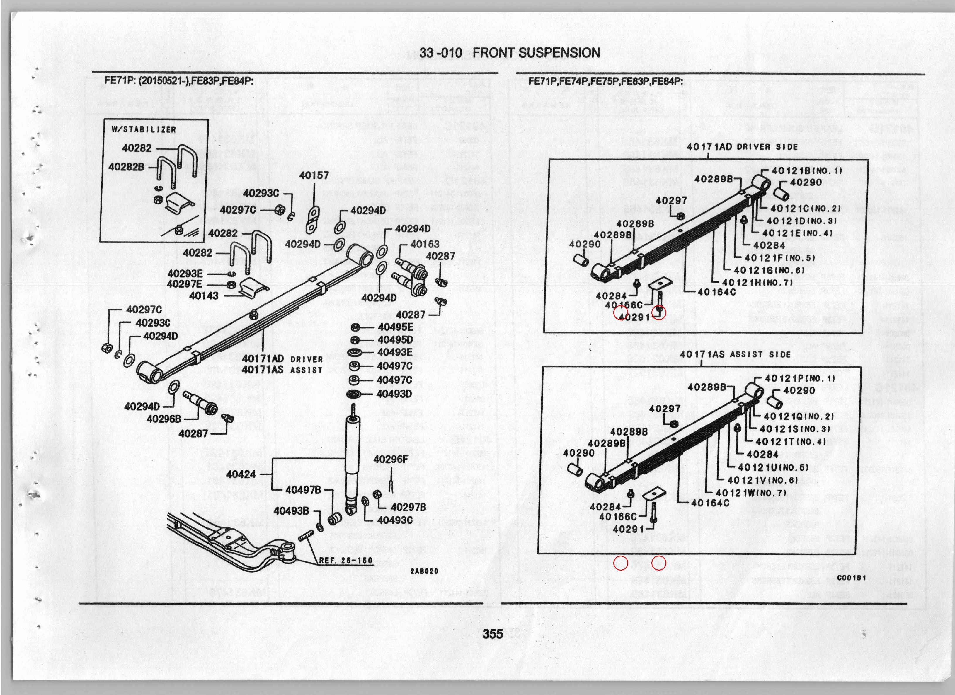 Diagram MF468087 RIVET,FR SUSP SPRING - Mitsubishi