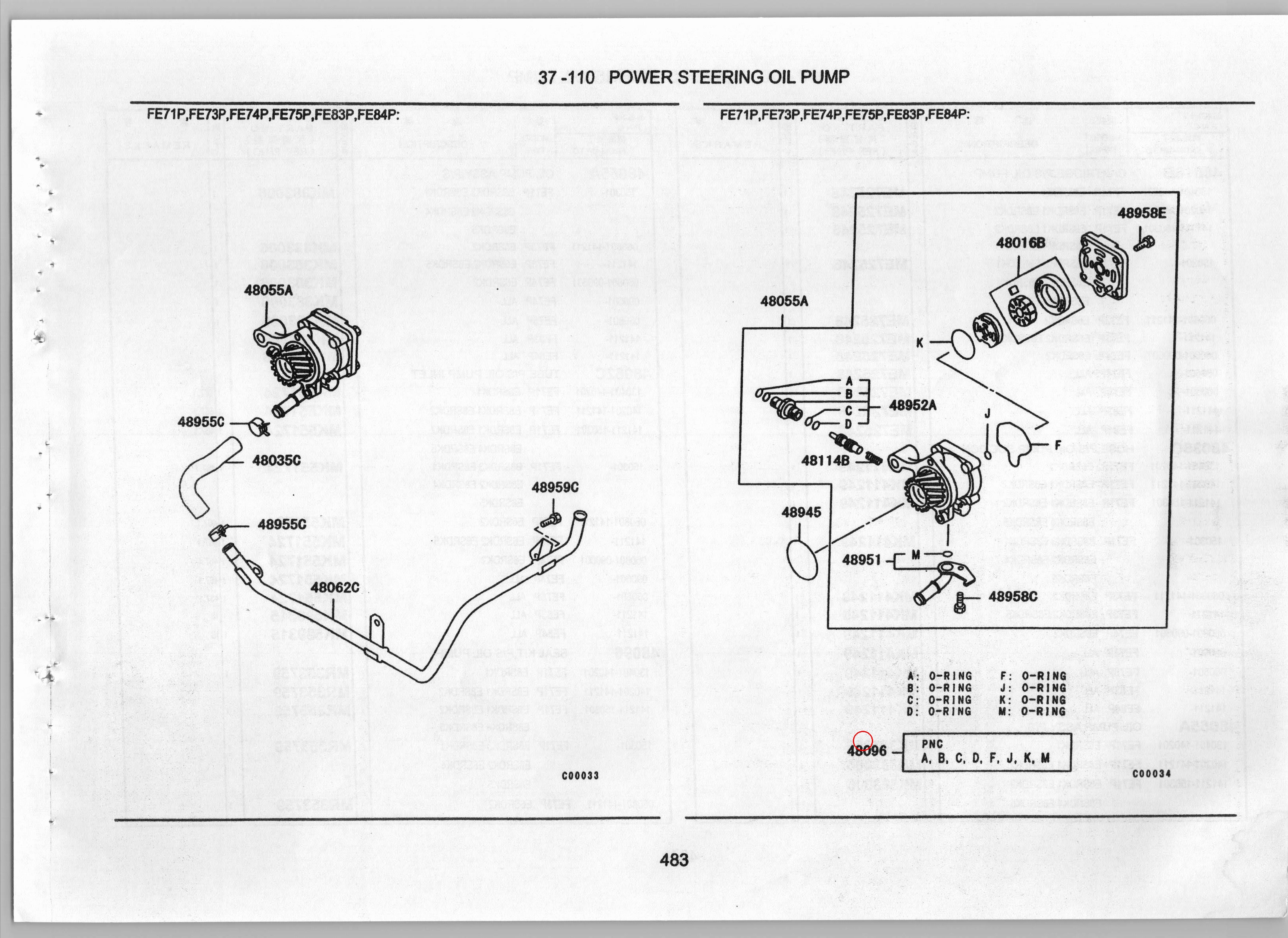 Diagram MR353759 SEAL KIT,P/S OIL PUMP - Mitsubishi