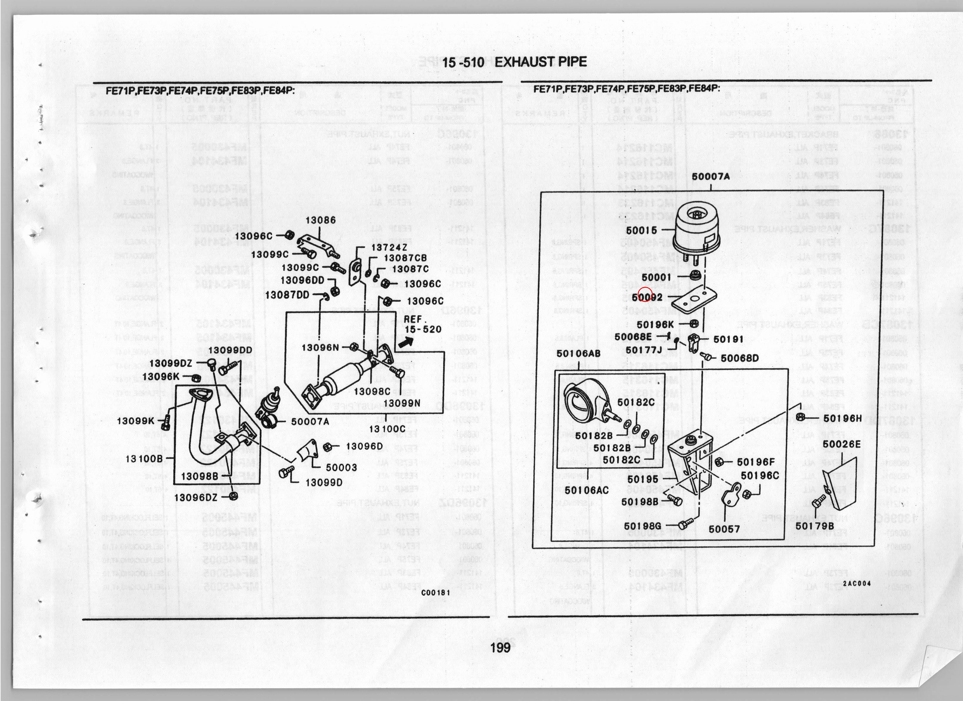 Diagram MB145009 BEARING,EXHAUST BRAKE CHAMBER PUSH ROD - Mitsubishi