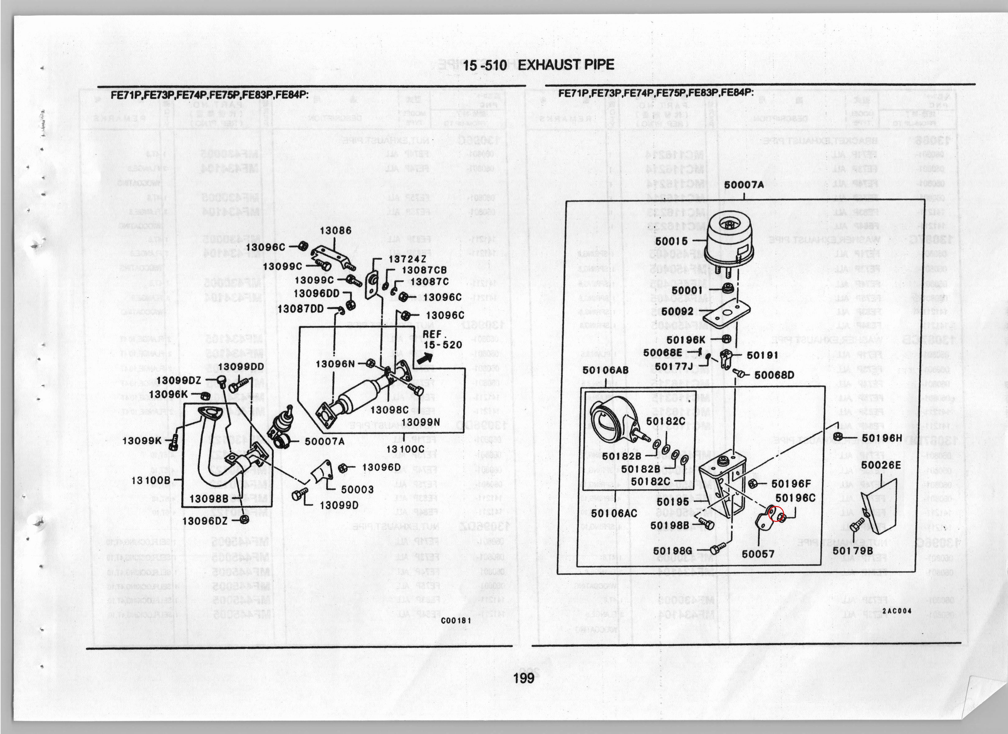 Diagram ME706513 NUT,EXHAUST BRAKE INR - Mitsubishi
