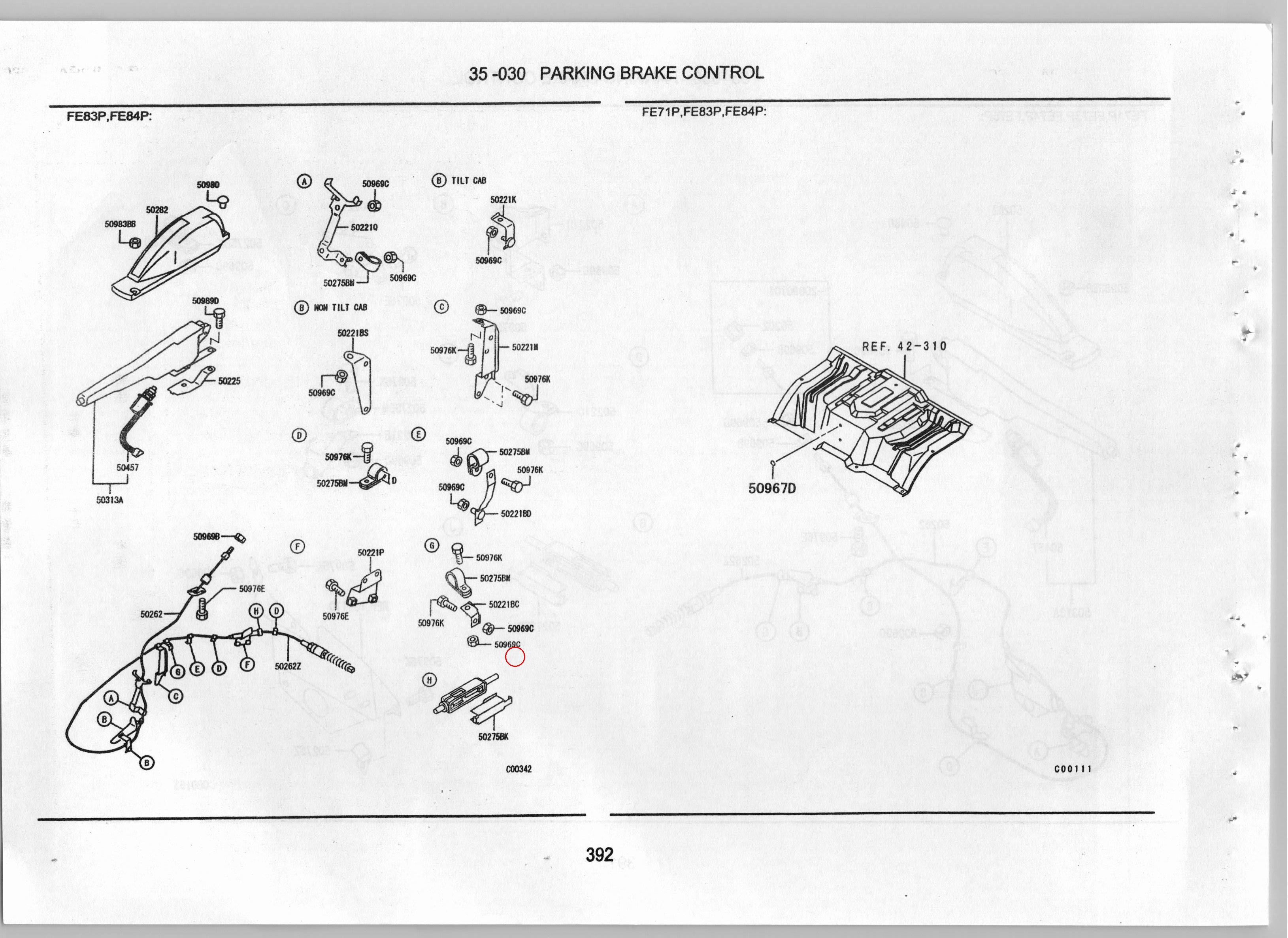 Diagram MK452385 BRACKET,PARKING BRAKE CABLE - Mitsubishi